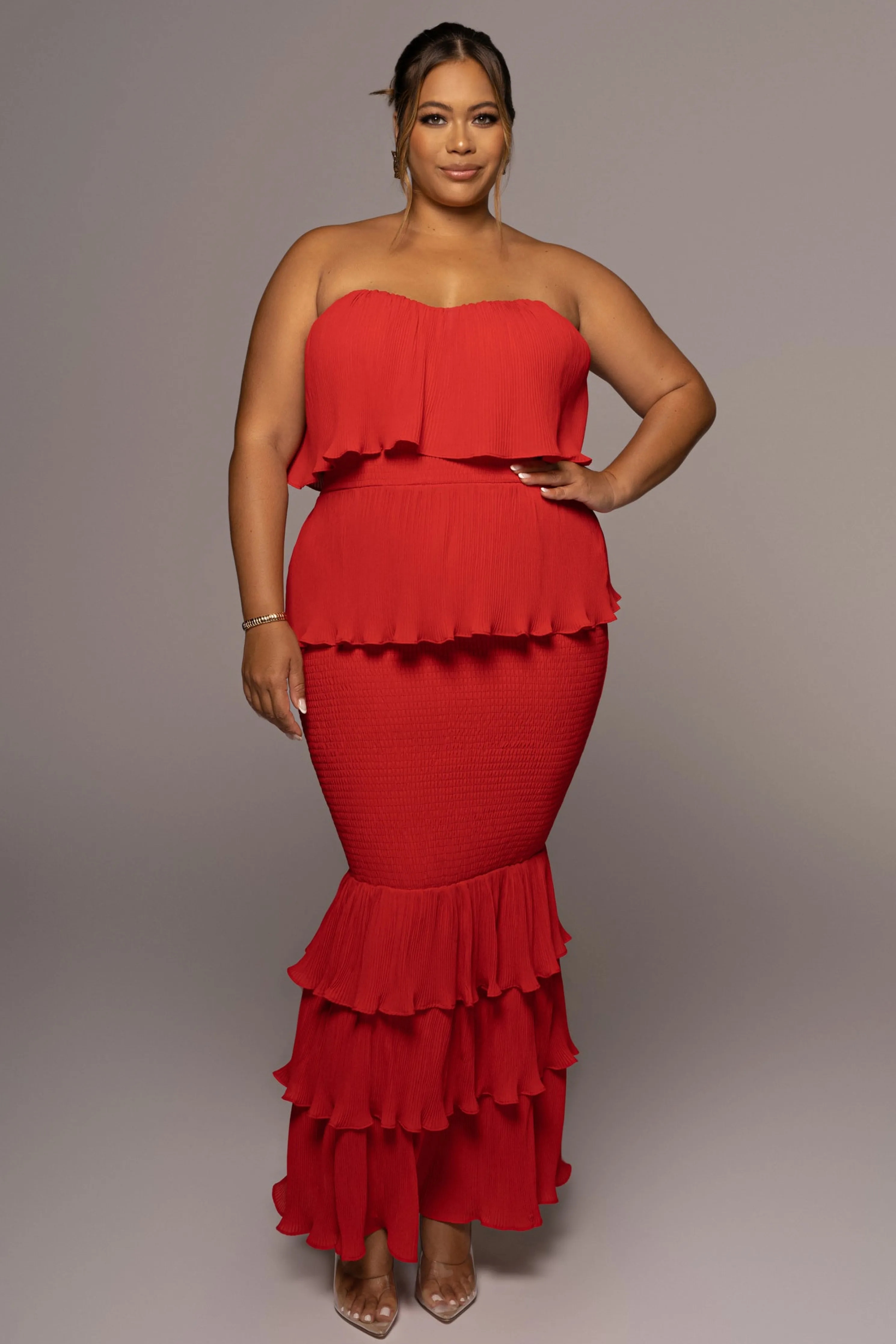 Red Casa Blanca Ruffle Dress