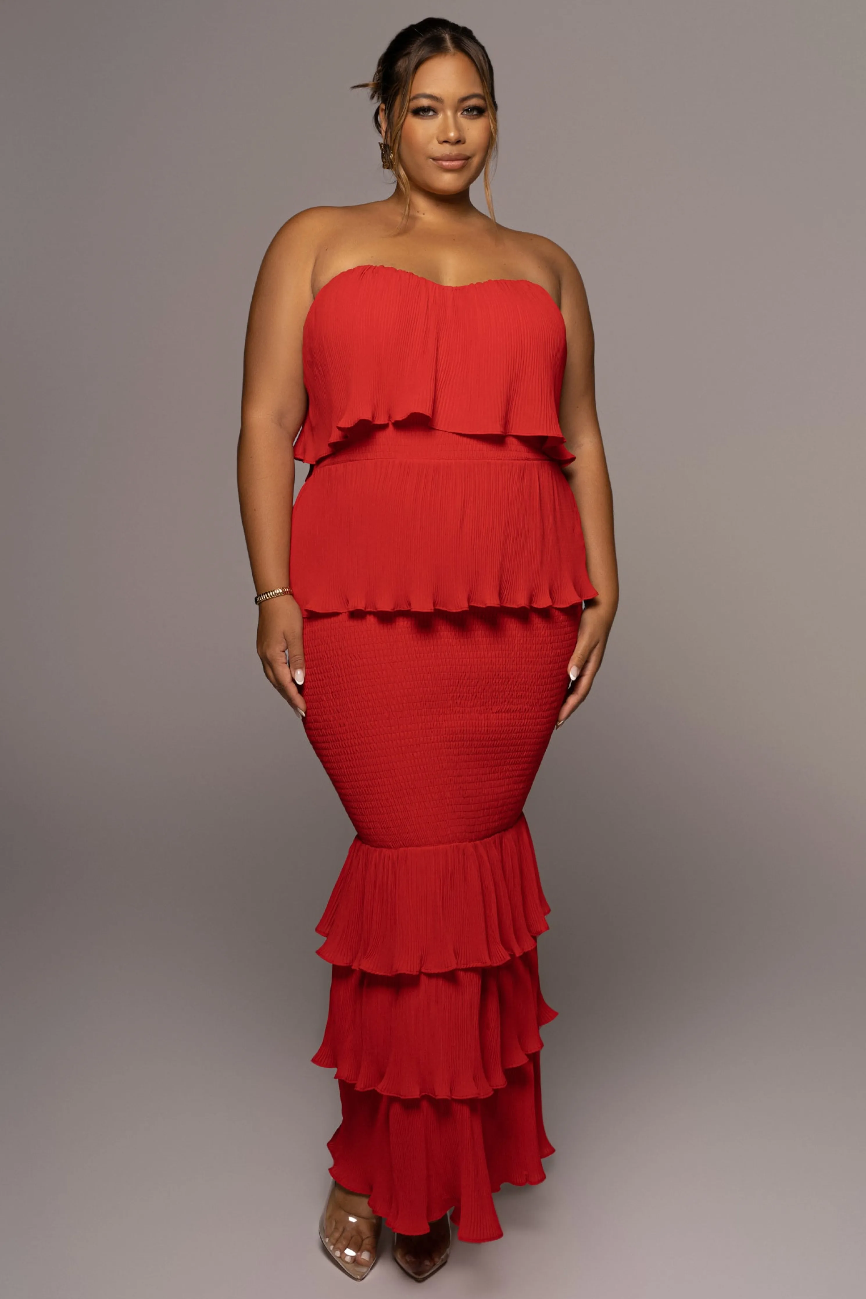 Red Casa Blanca Ruffle Dress