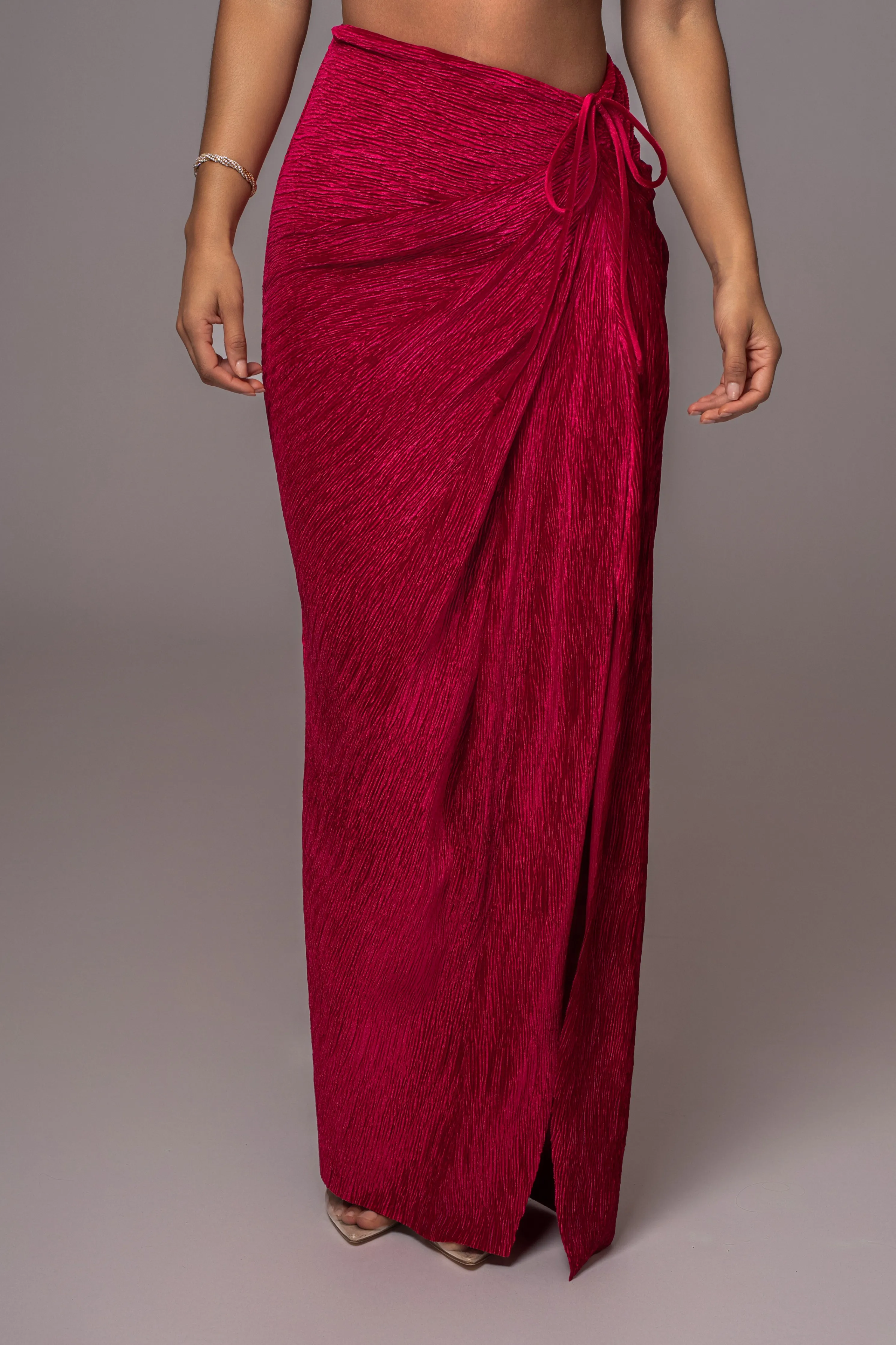 Red Chosen One Velvet Skirt Set