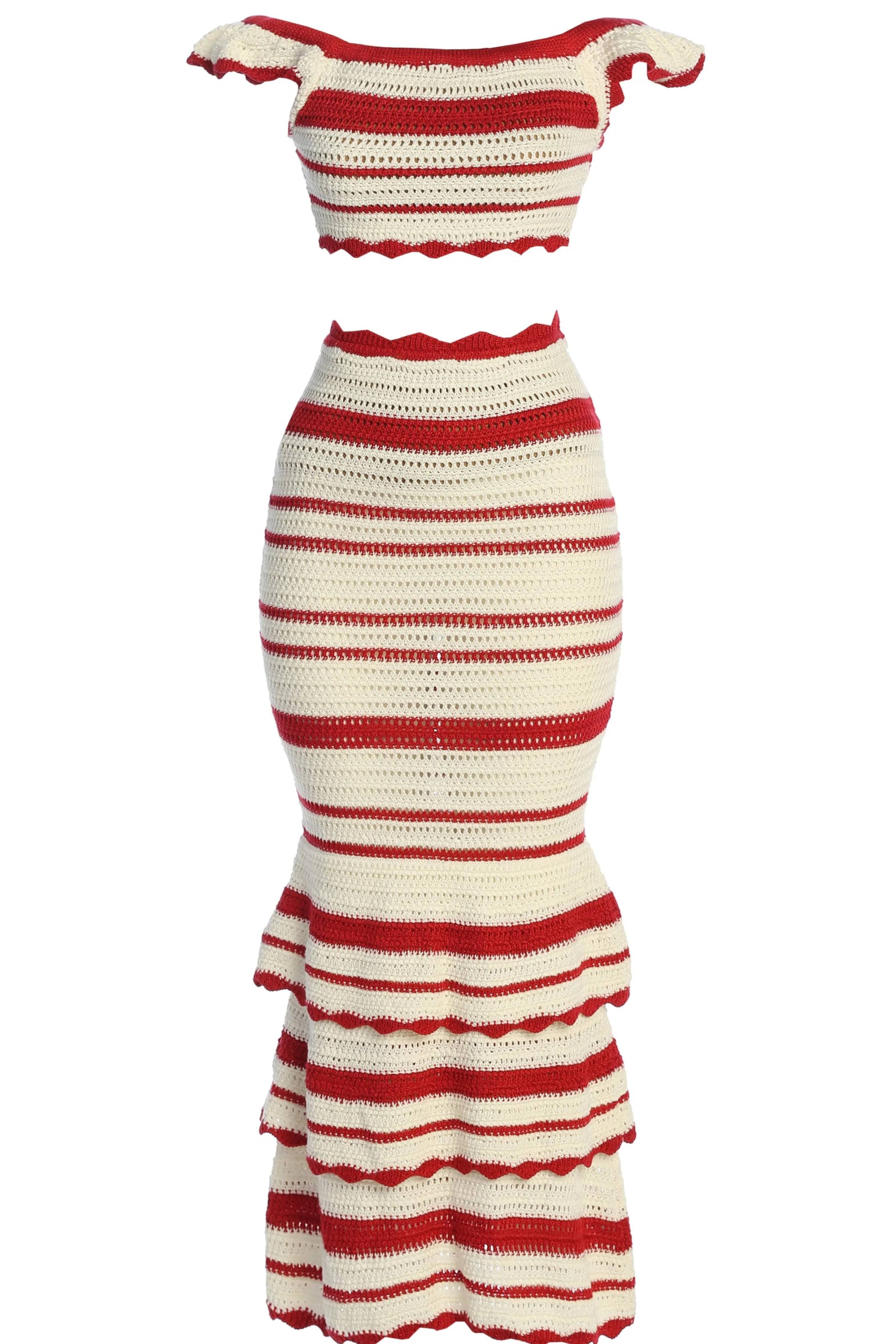 Red Corazon Ruffle Skirt Set