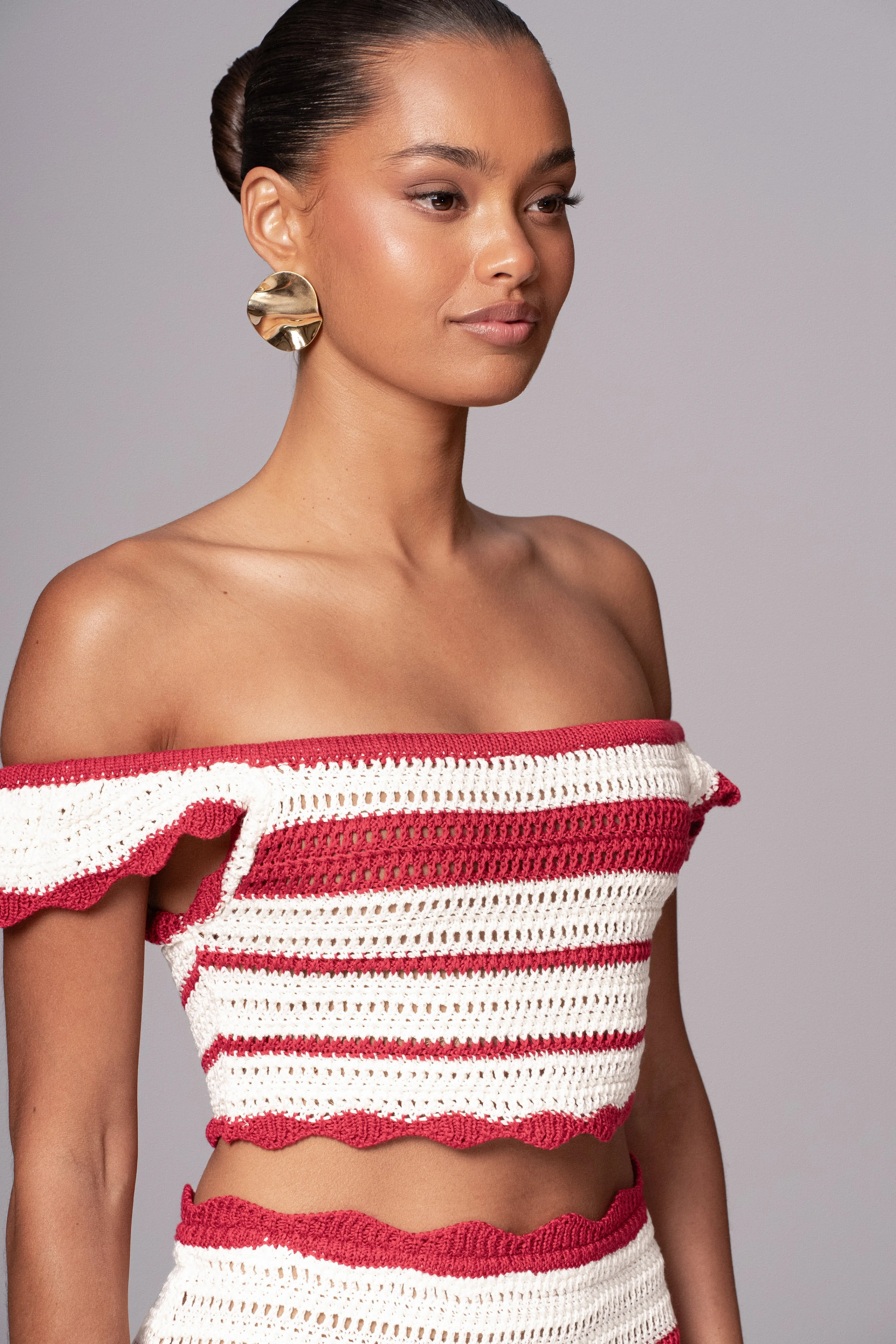 Red Corazon Ruffle Skirt Set