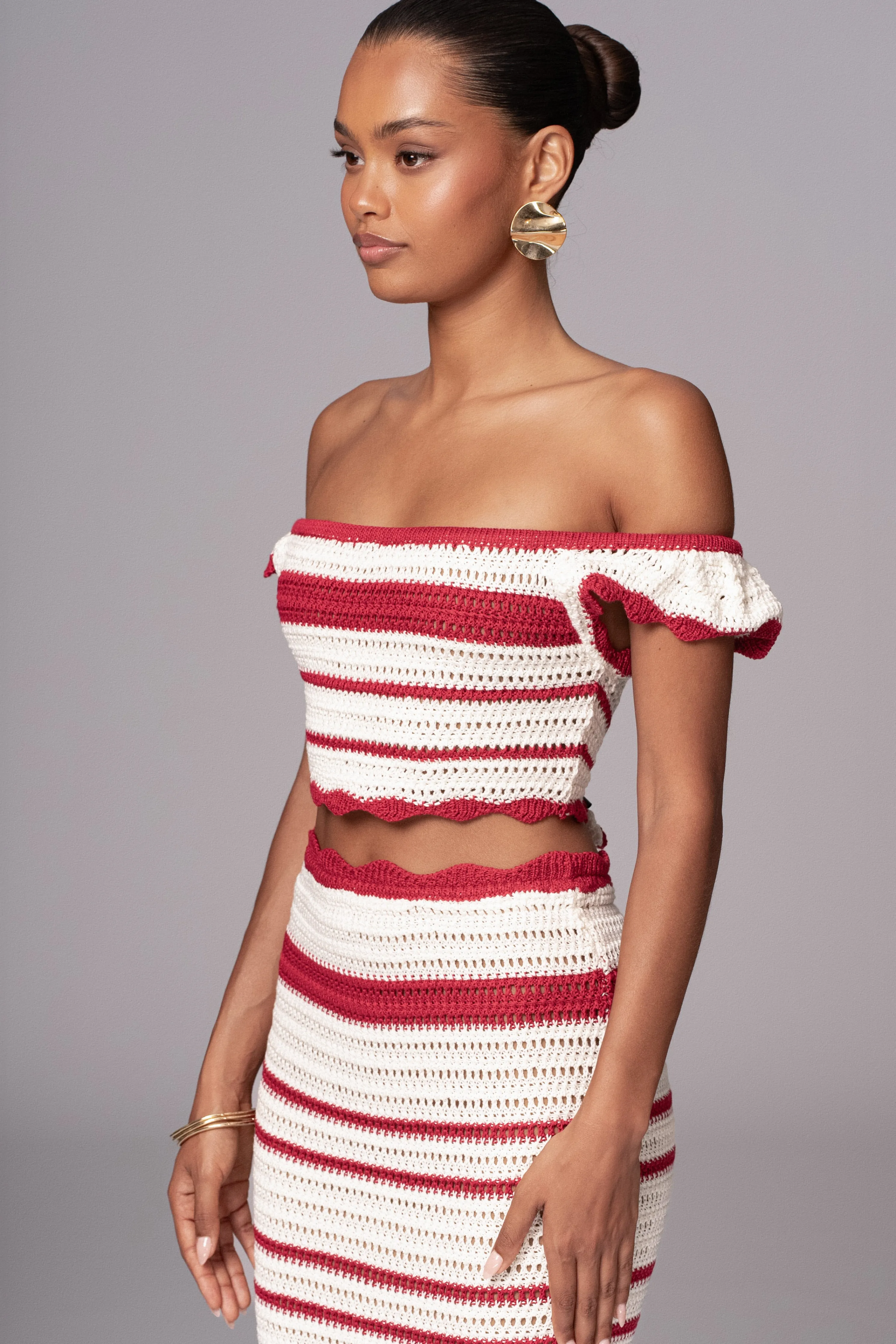 Red Corazon Ruffle Skirt Set