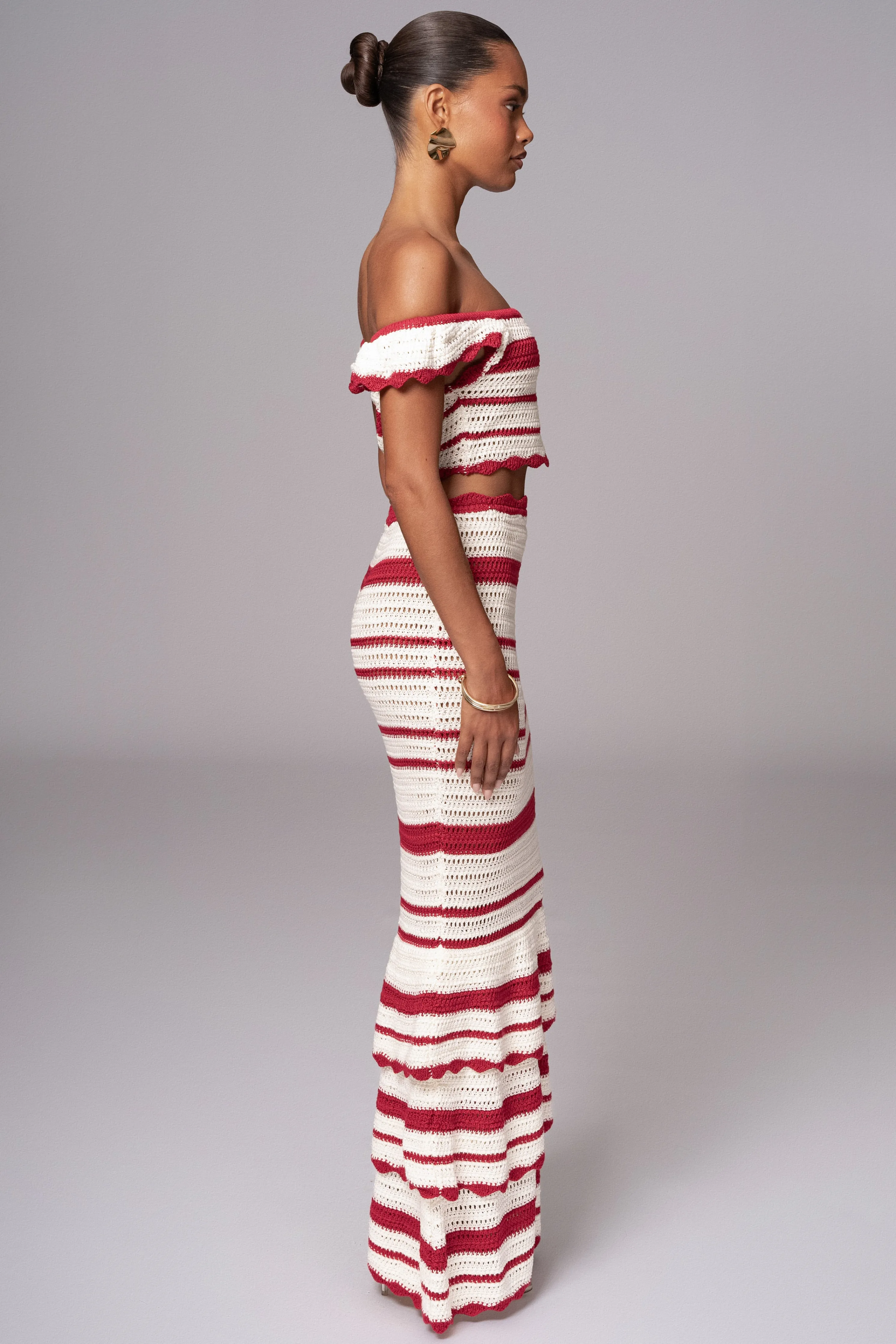 Red Corazon Ruffle Skirt Set