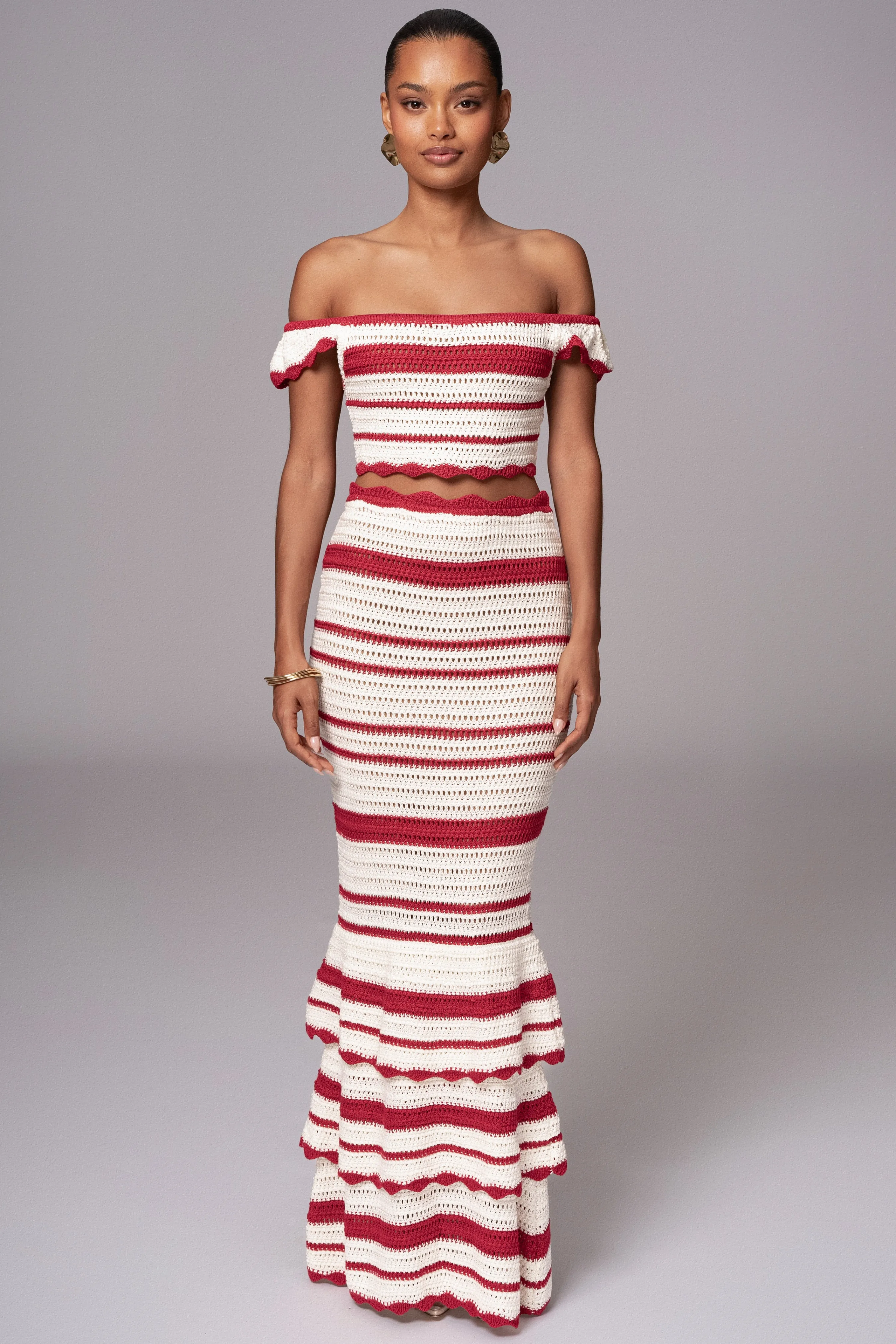 Red Corazon Ruffle Skirt Set