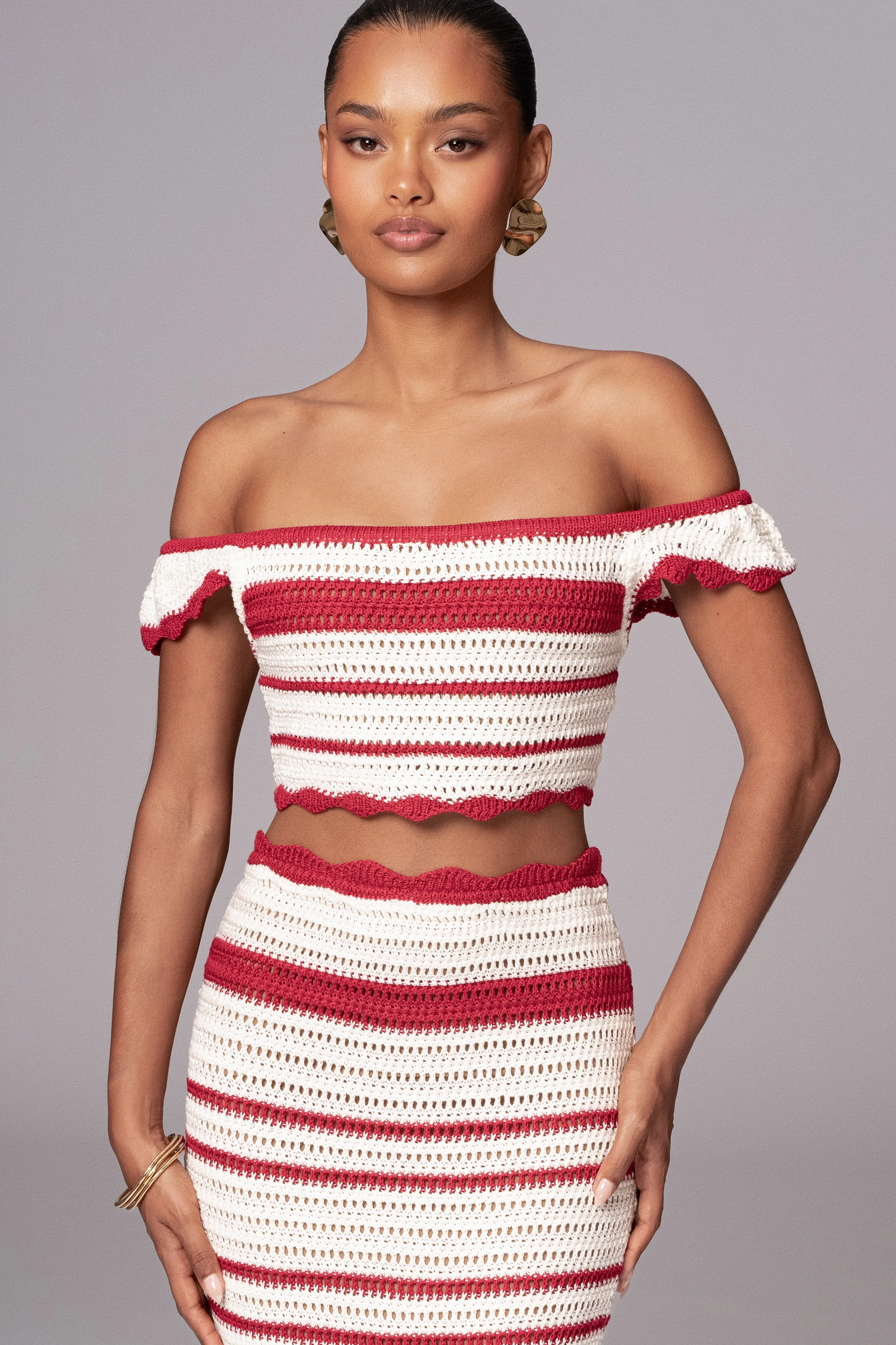 Red Corazon Ruffle Skirt Set