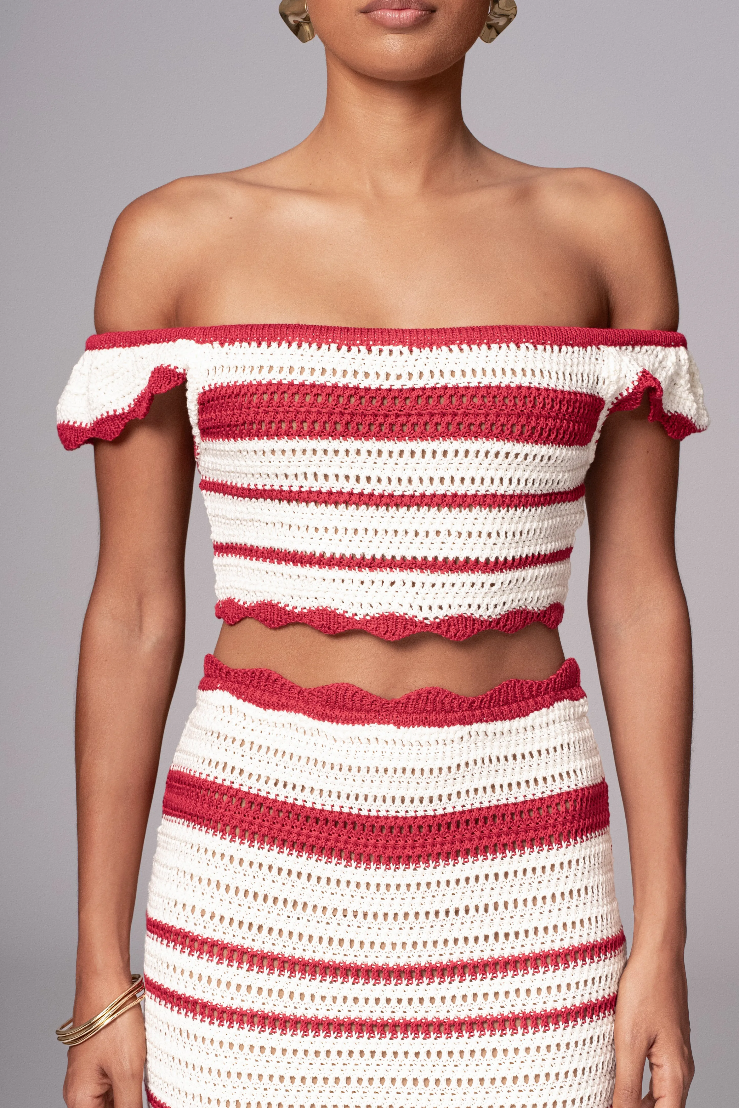 Red Corazon Ruffle Skirt Set