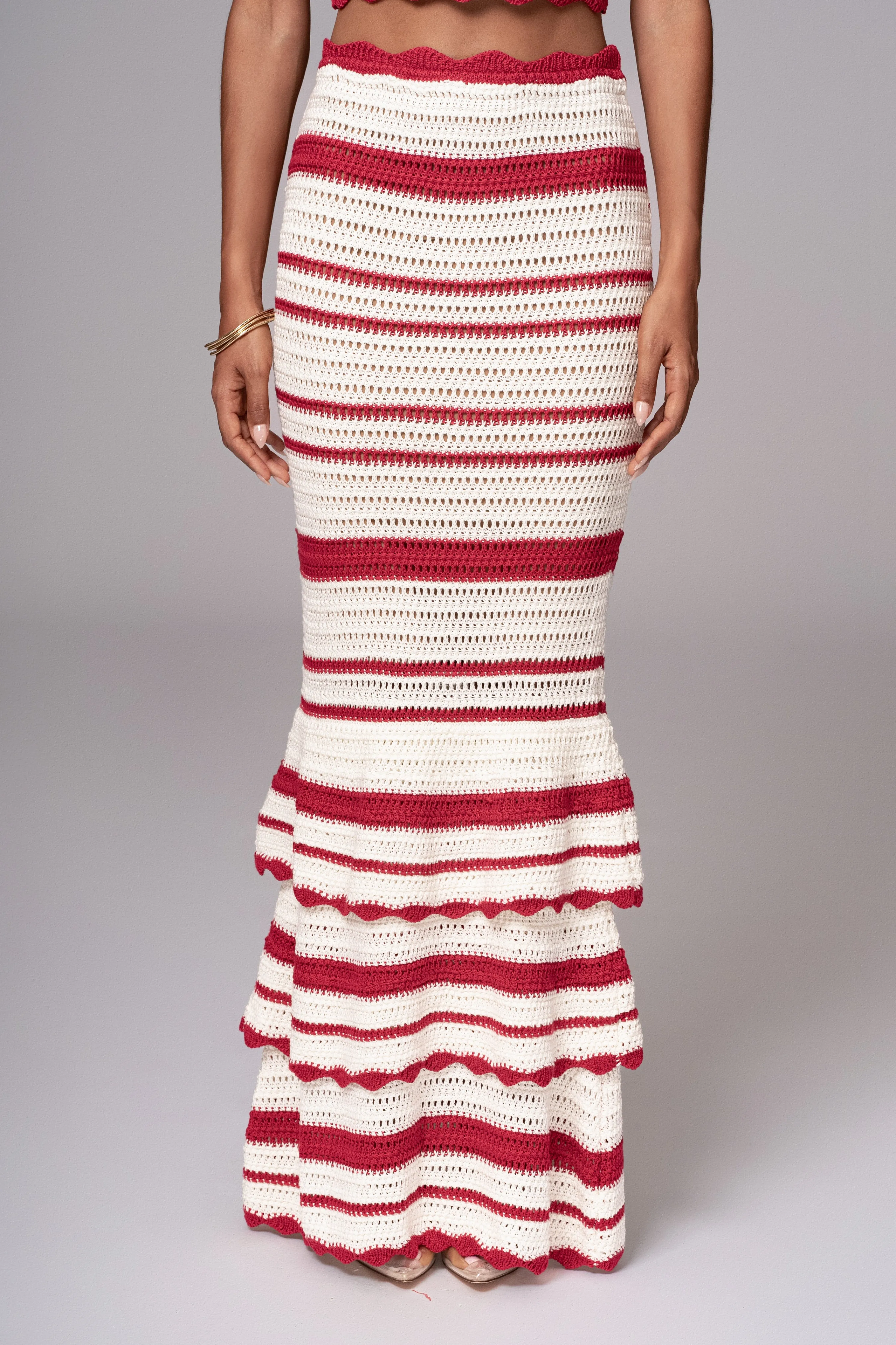 Red Corazon Ruffle Skirt Set