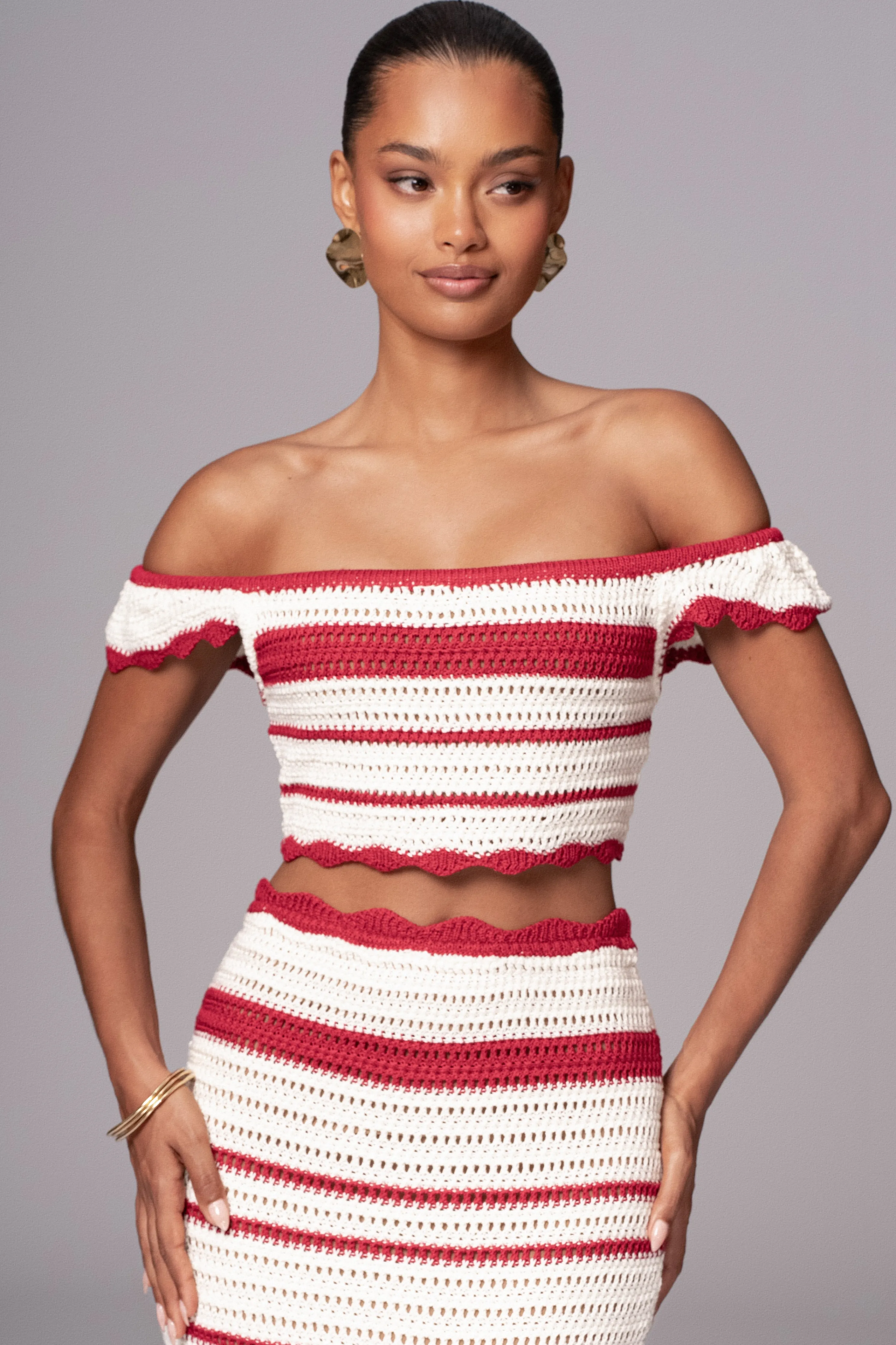 Red Corazon Ruffle Skirt Set