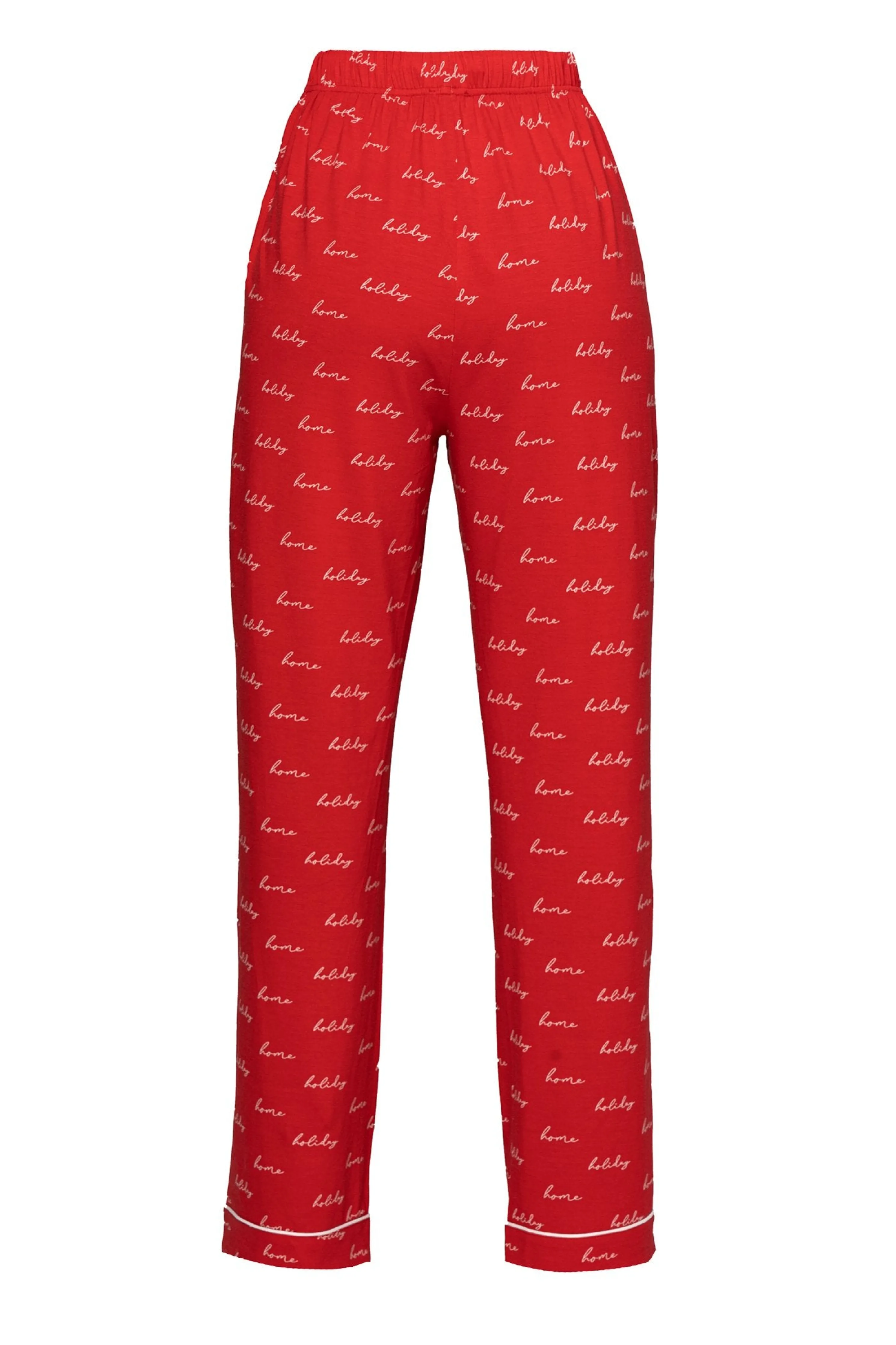 Red Home For The Holidays Adult Pajama Set