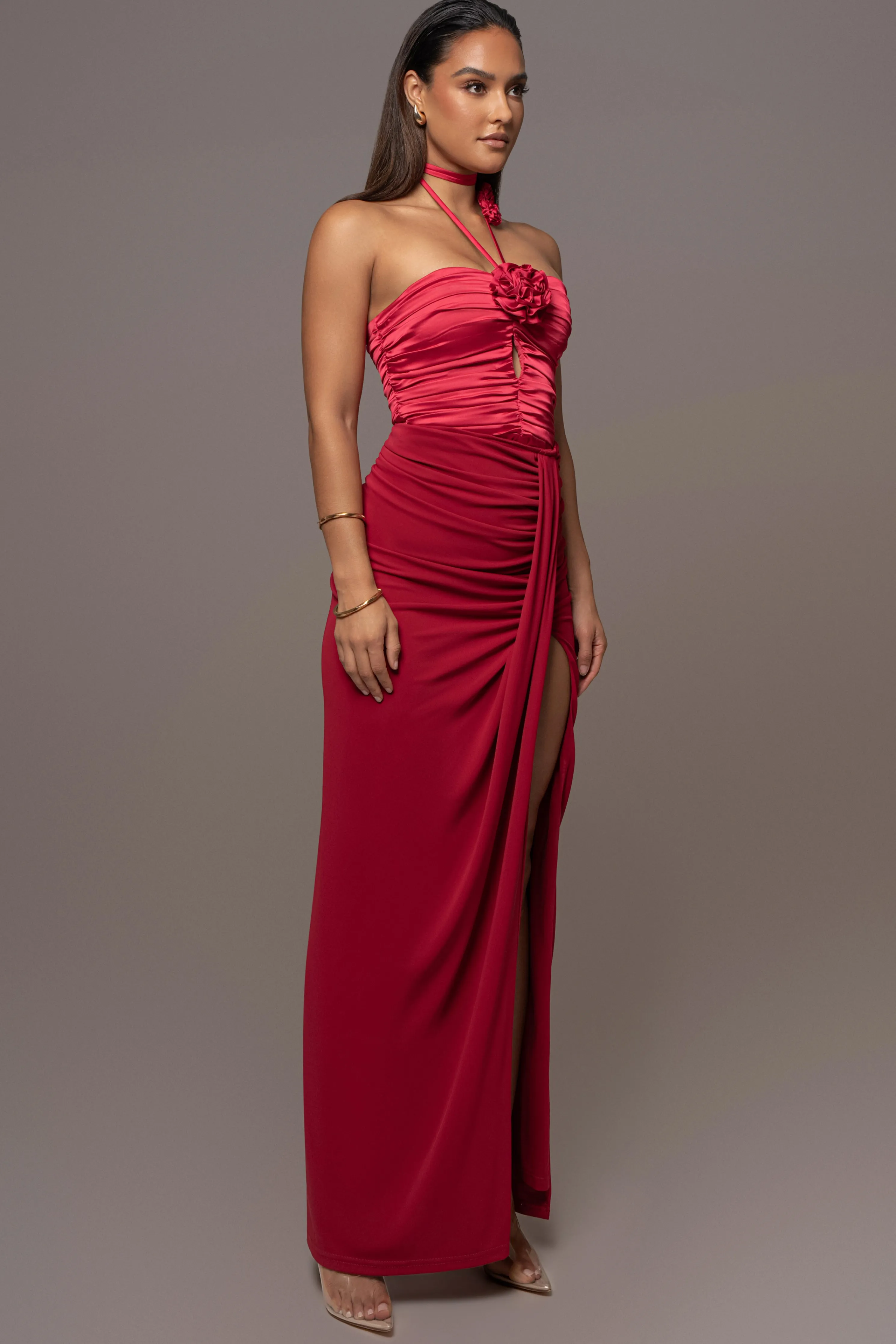 Red Tara Drape Skirt