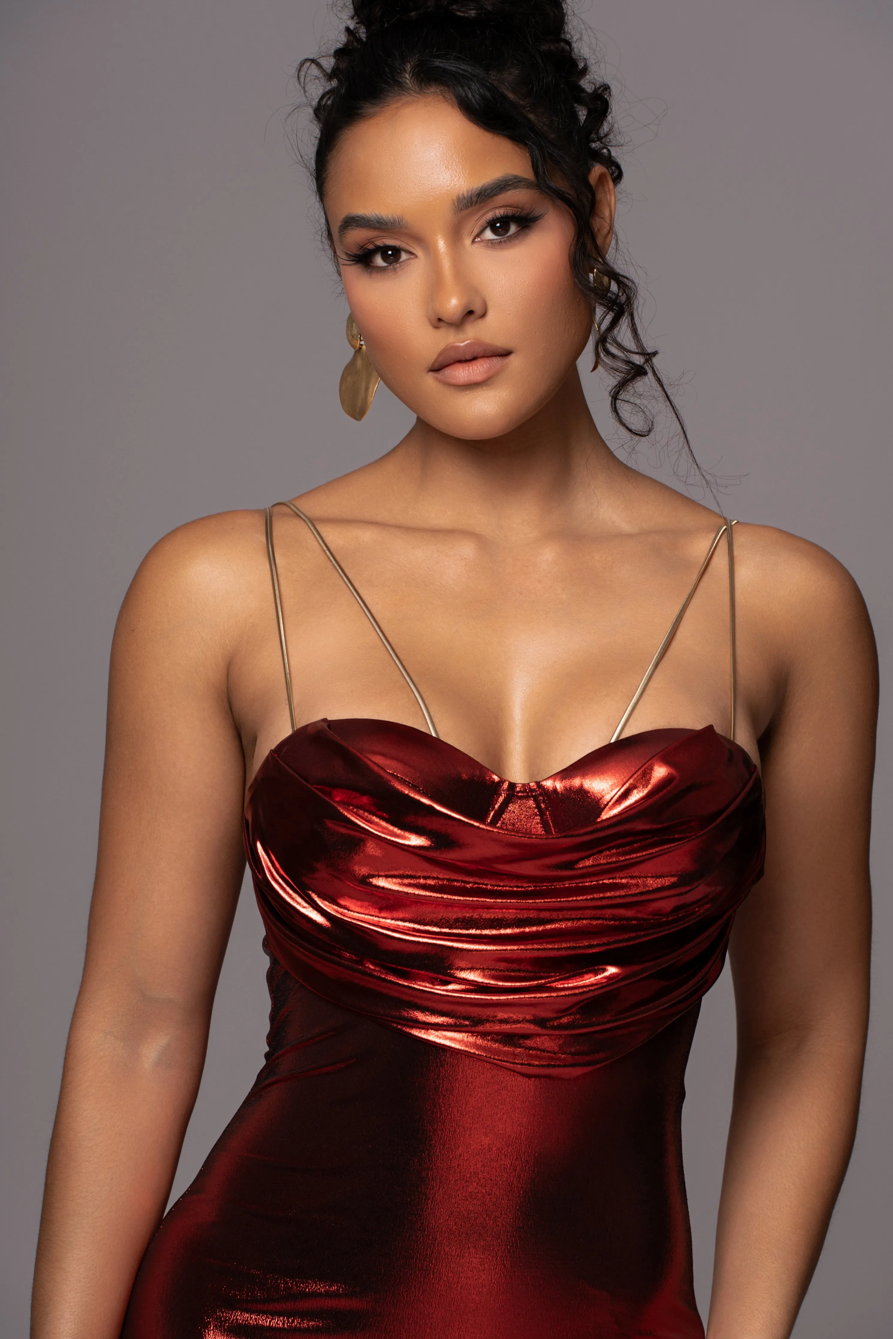 Red Visions Of You Midi Dress