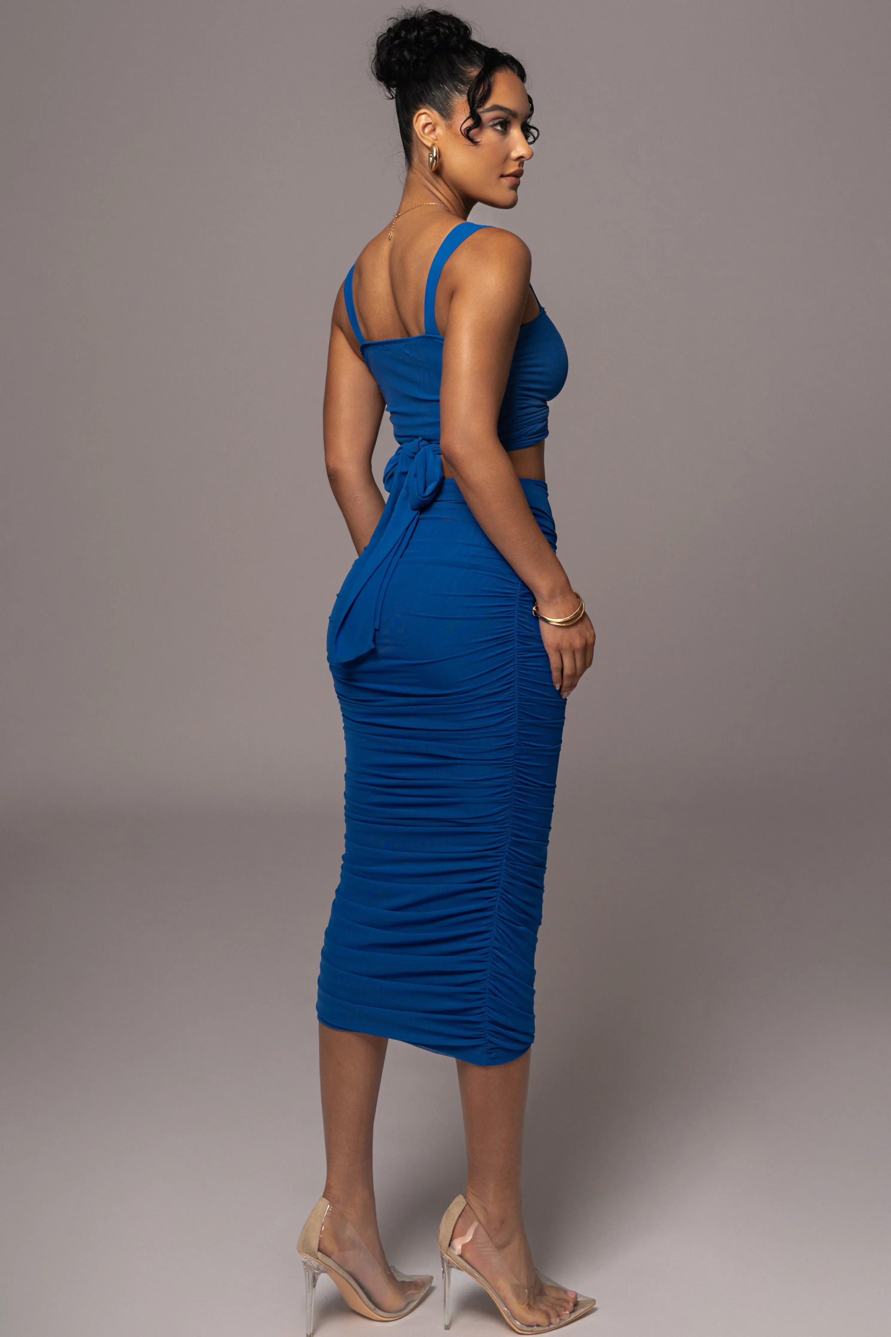 Royal Blue Extend Your Stay Skirt Set