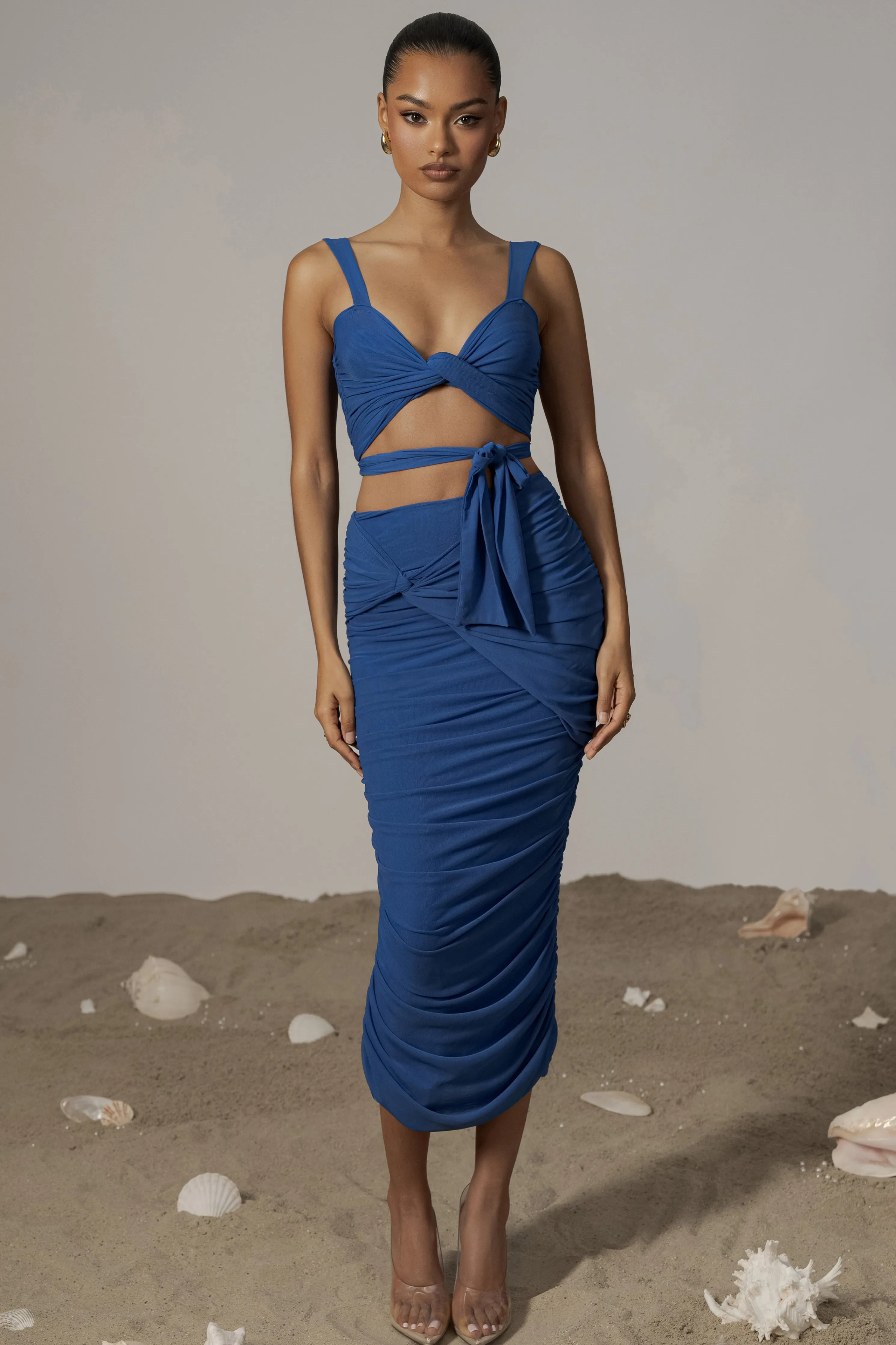 Royal Blue Extend Your Stay Skirt Set