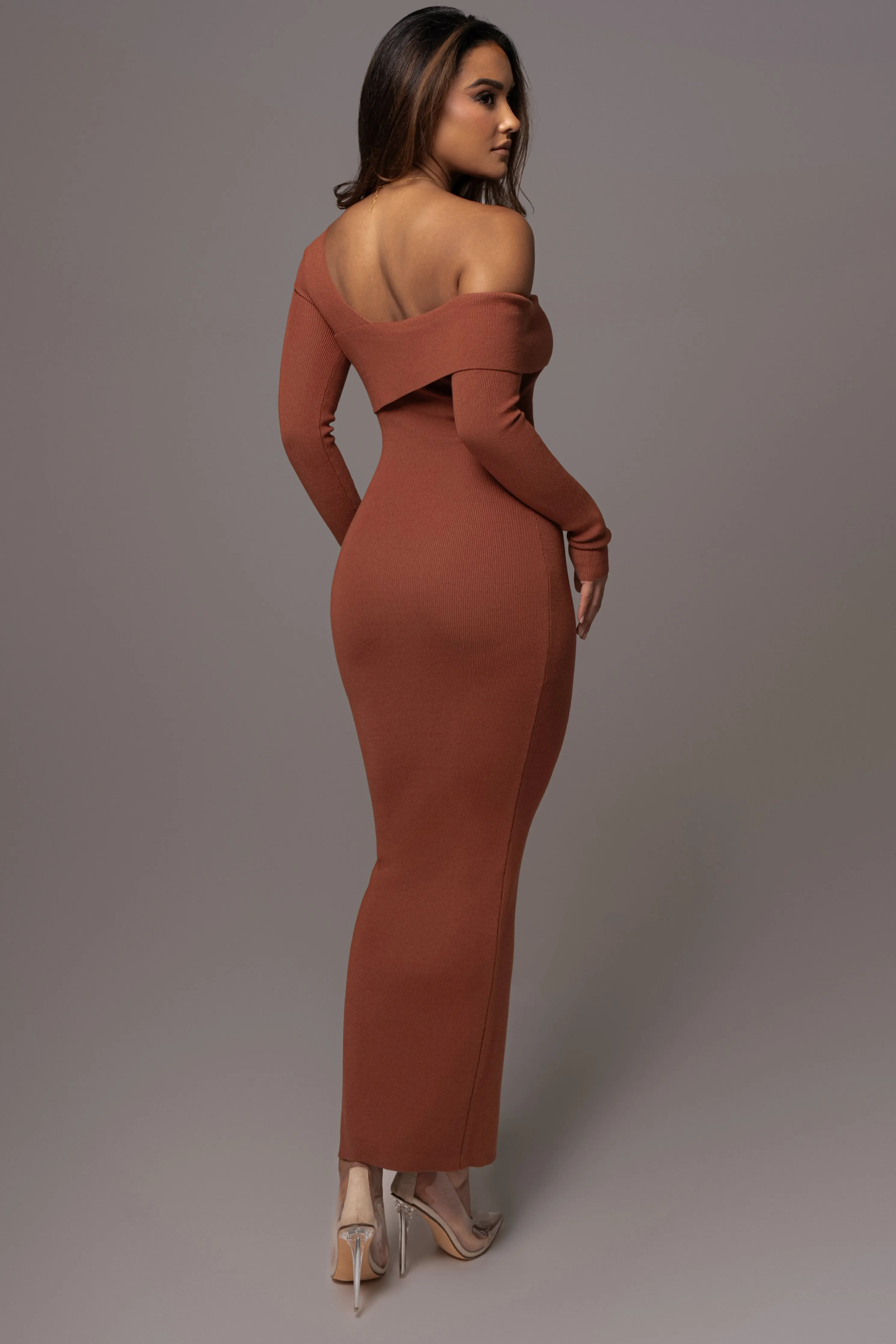 Rust Harper Knit Maxi Dress