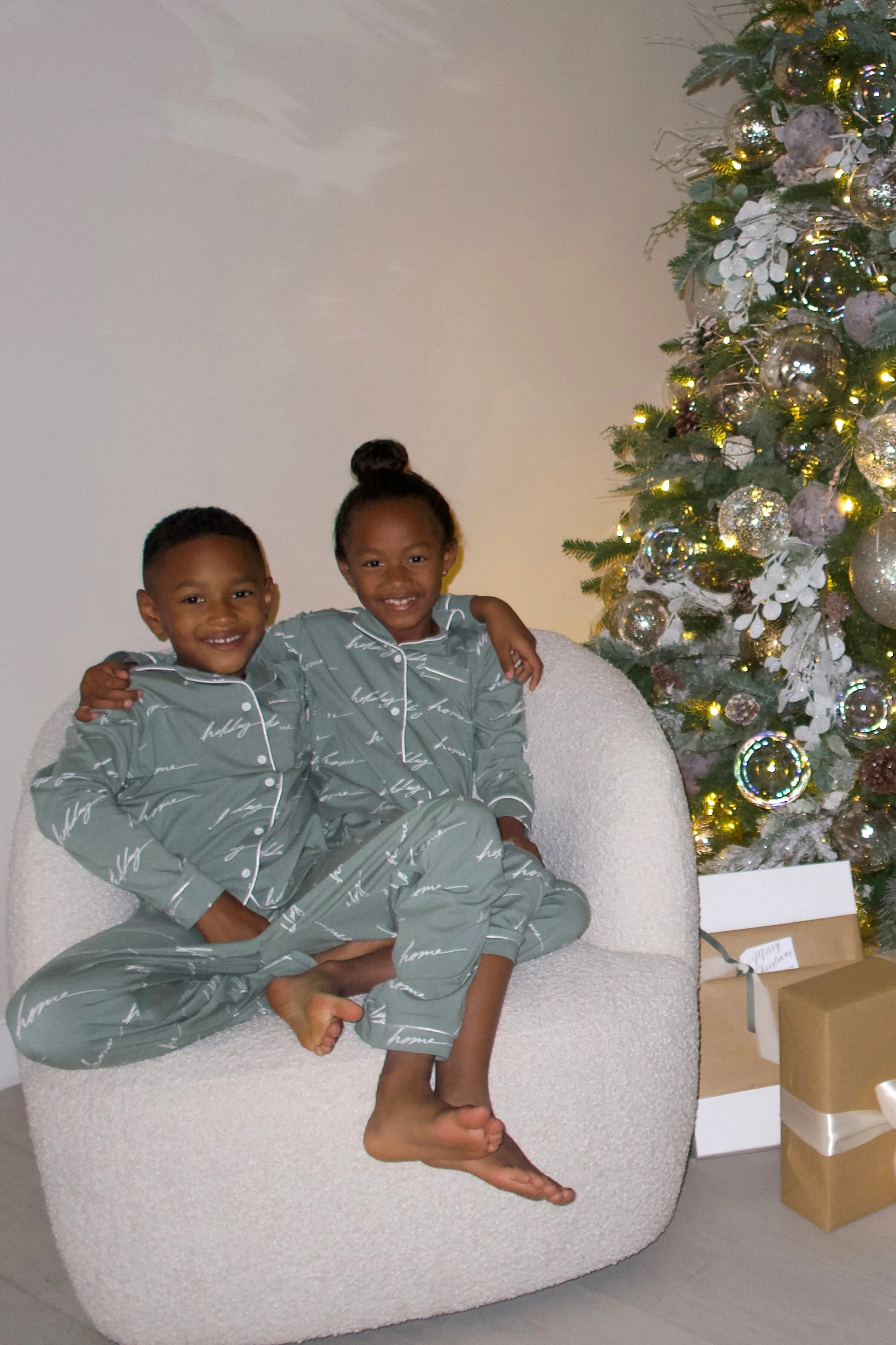 Sage Home For The Holidays Kids Pajama Set