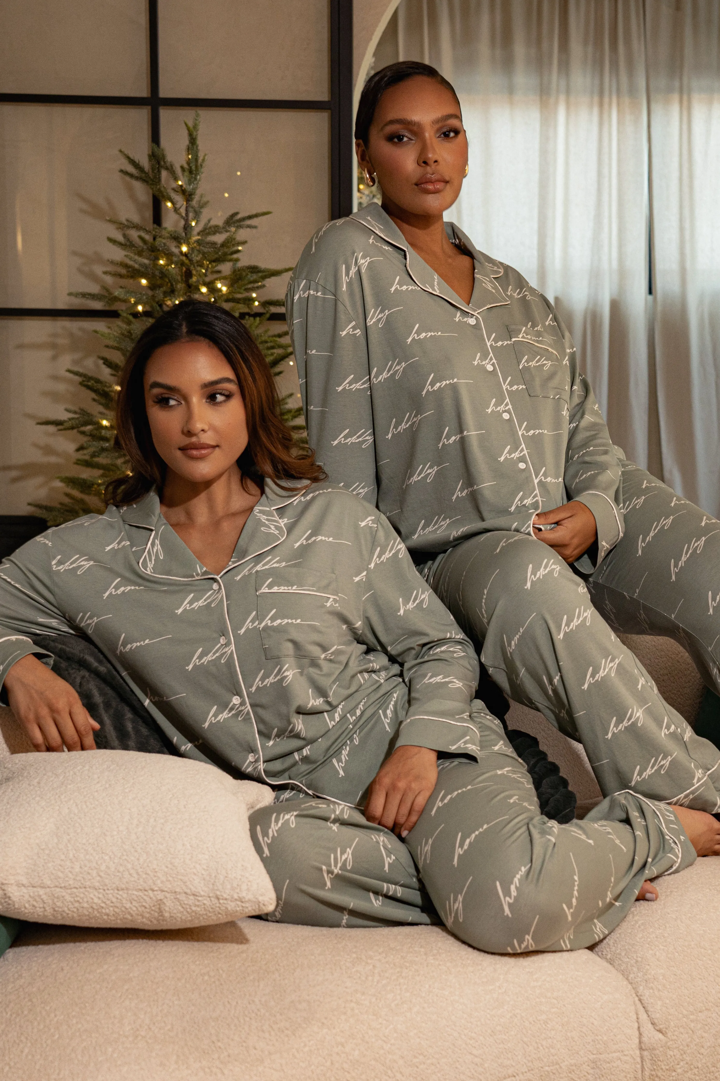 Sage Home For The Holidays Adult Pajama Set