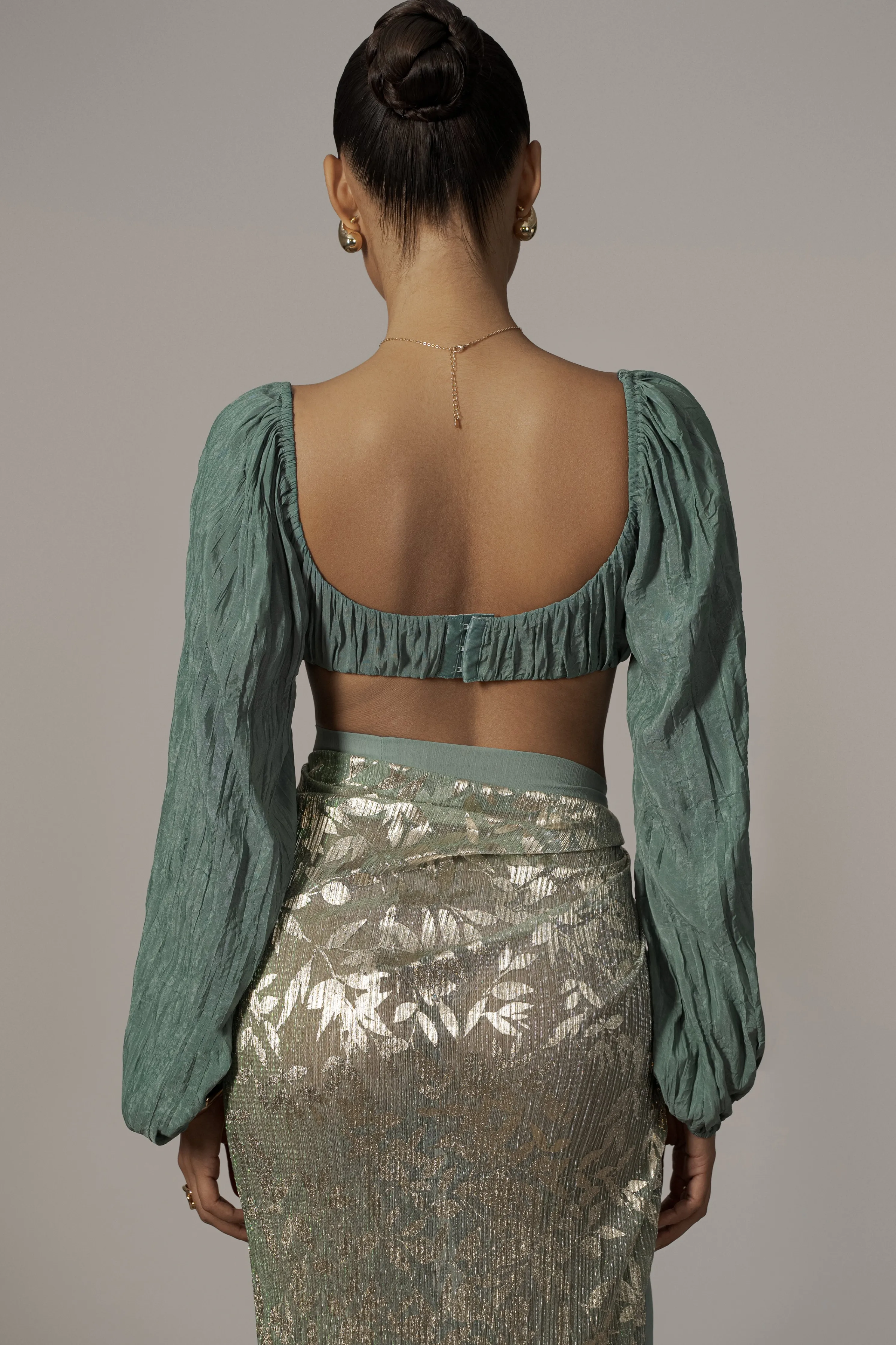 Sage Positano Printed Sarong Skirt