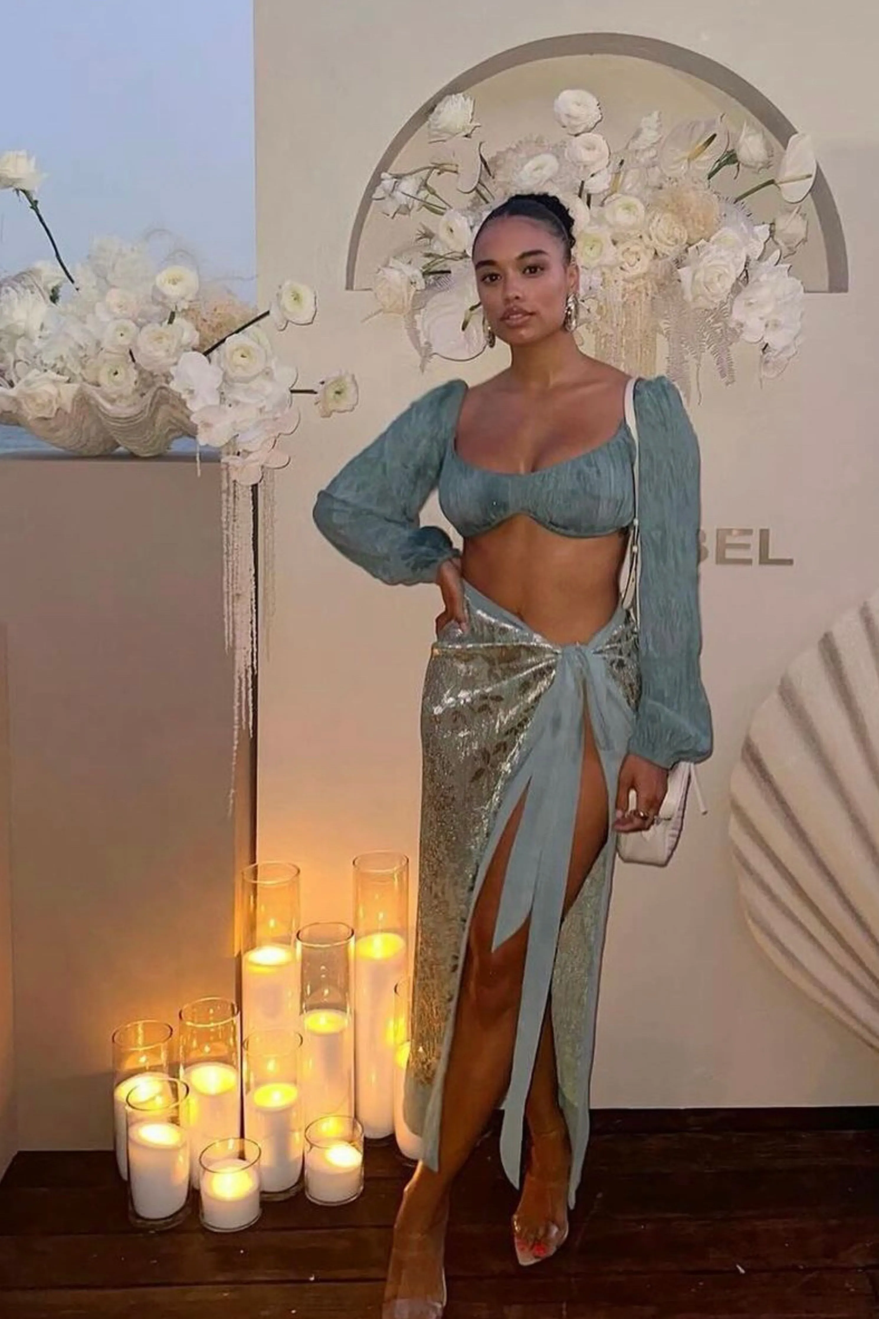 Sage Positano Printed Sarong Skirt