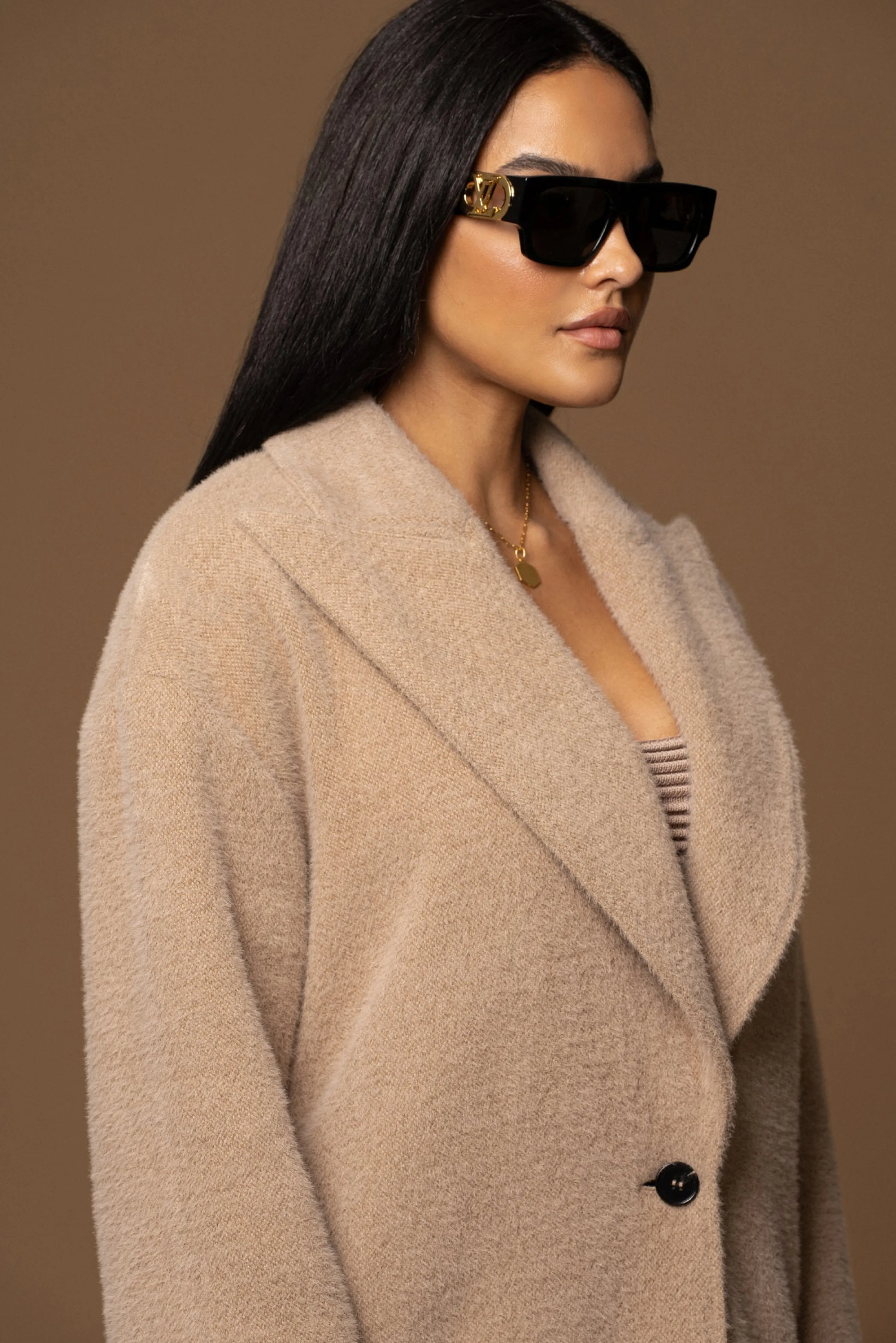 Sand Chelsie Longline Coat
