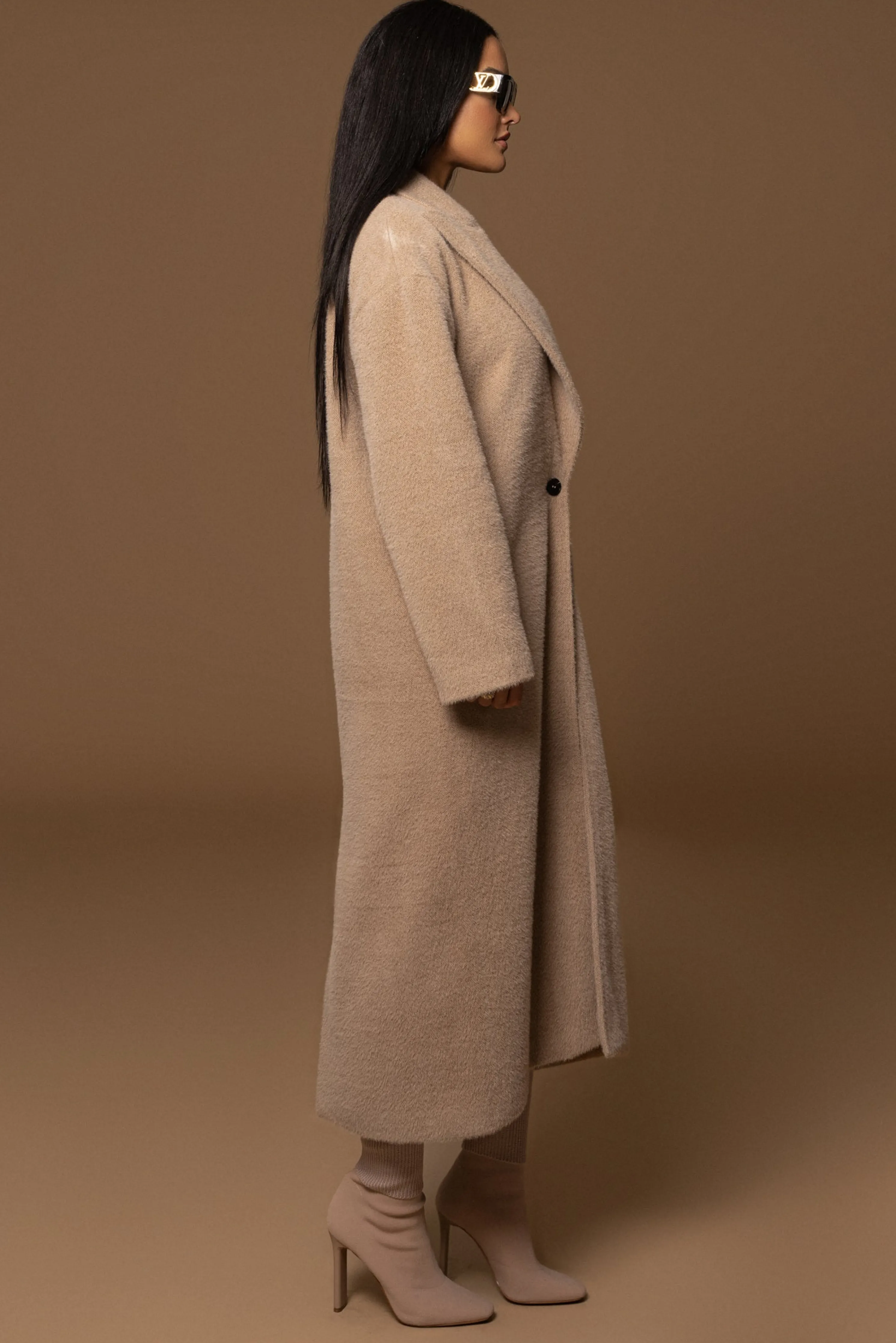 Sand Chelsie Longline Coat