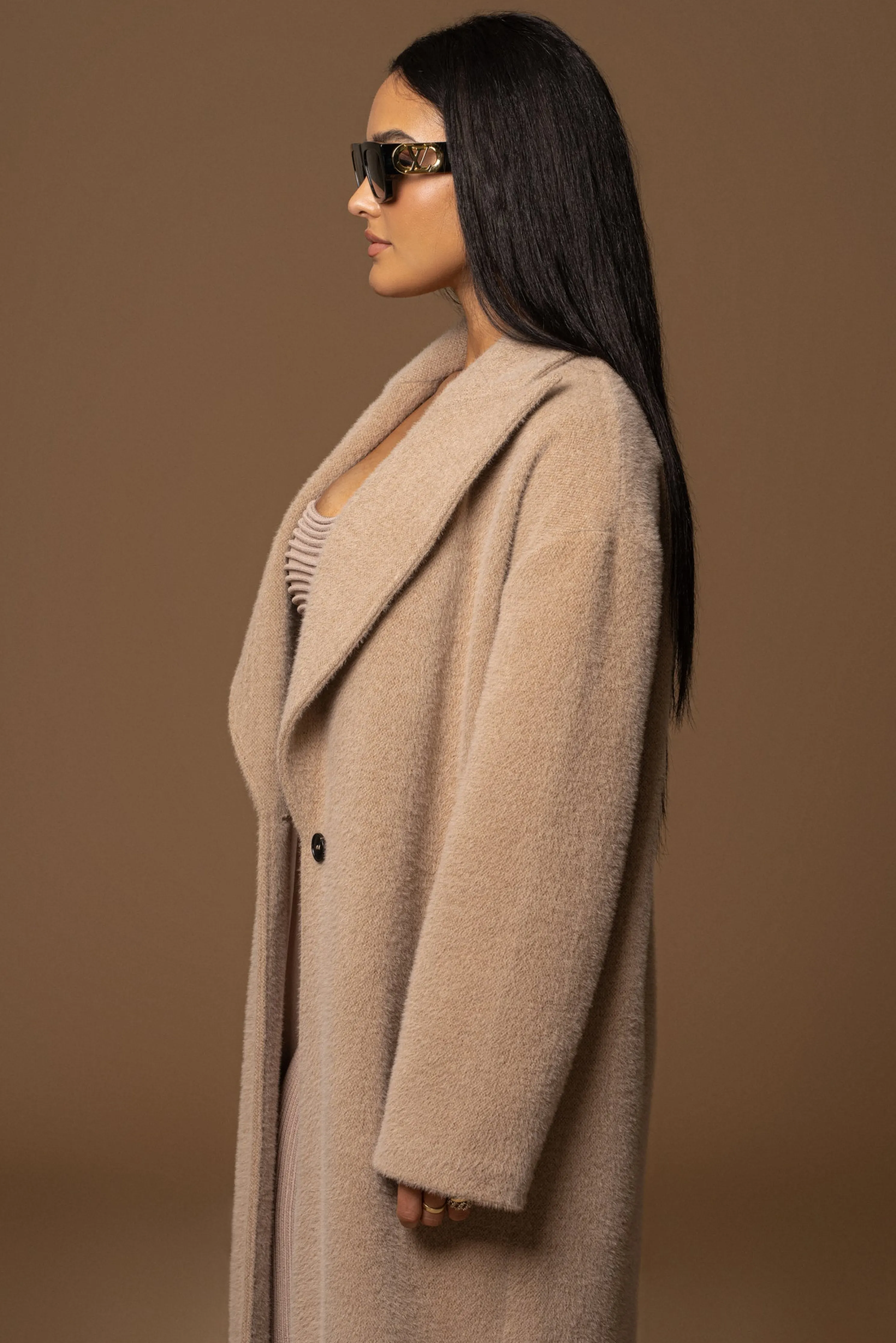 Sand Chelsie Longline Coat