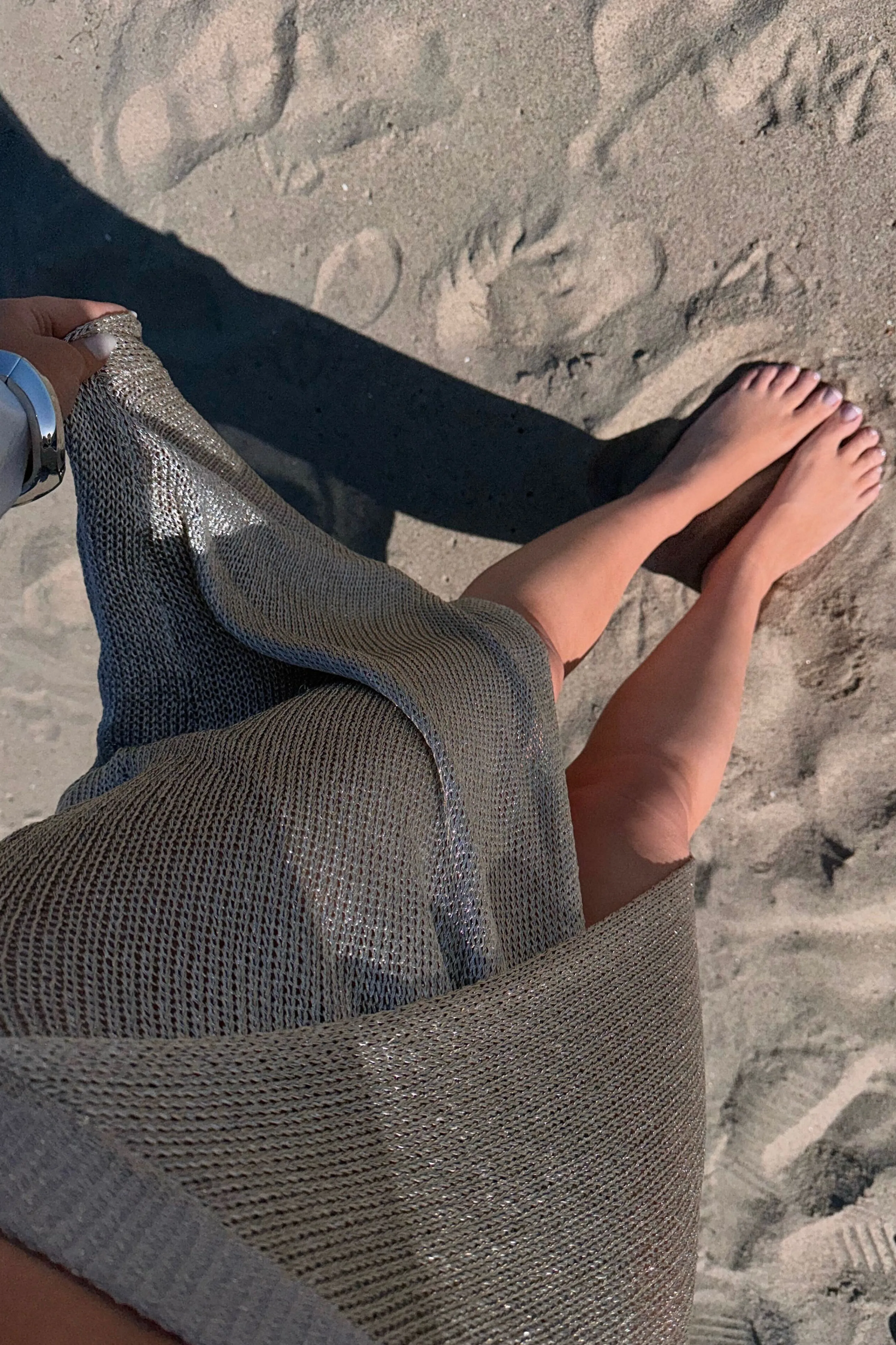 Silver Anais Maxi Slit Skirt