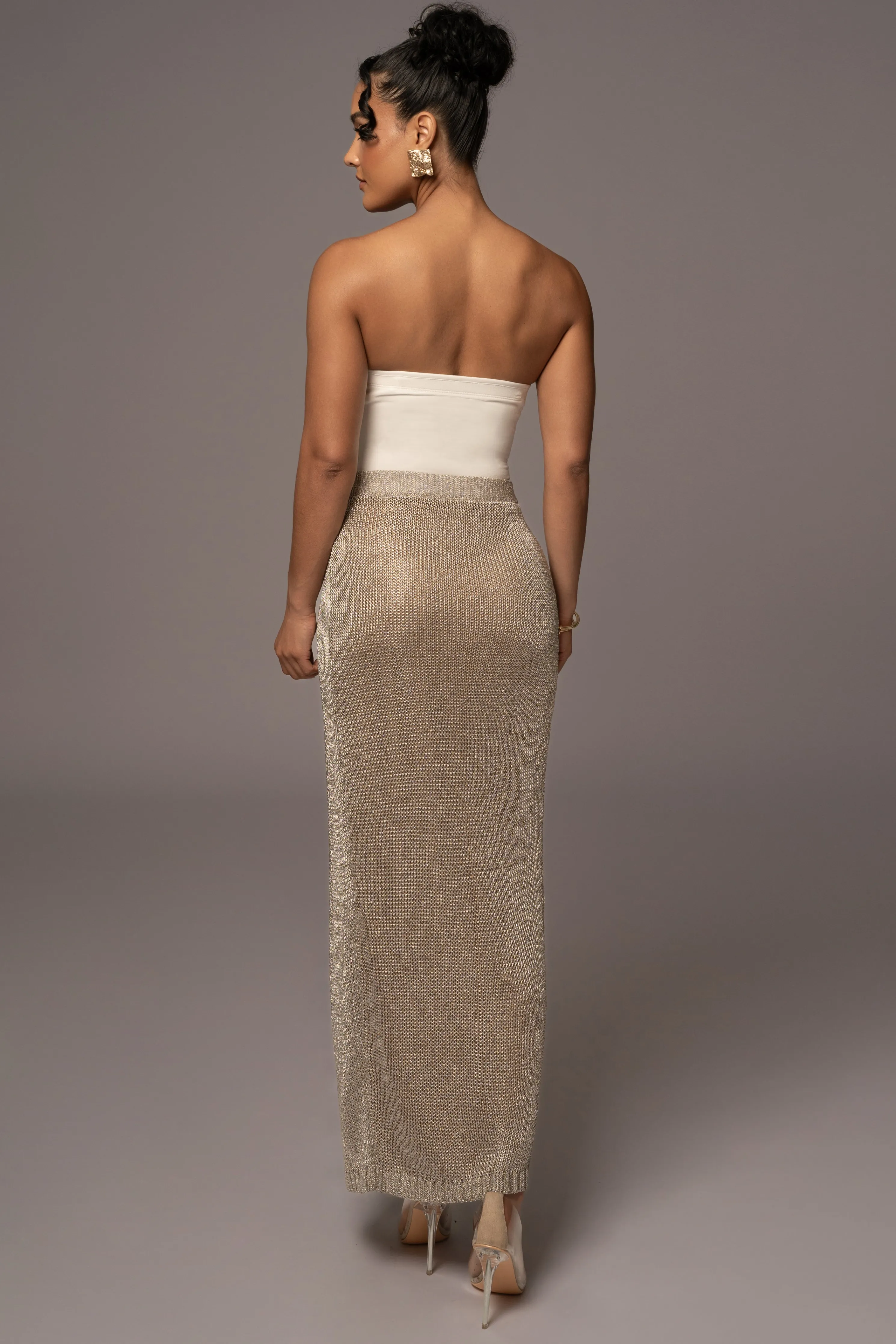 Silver Anais Maxi Slit Skirt