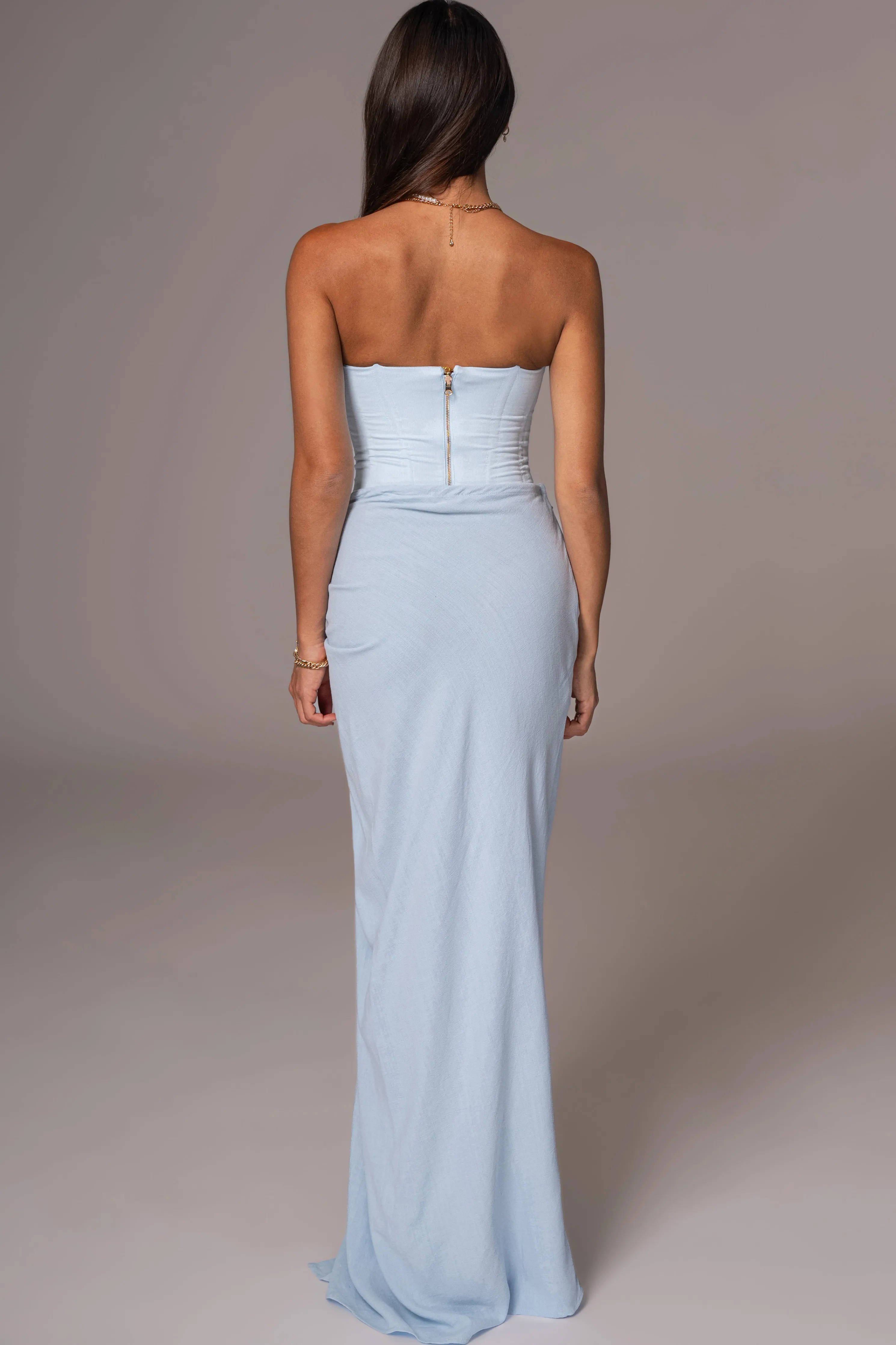 Sky Blue Fenix Reversible Linen Corset