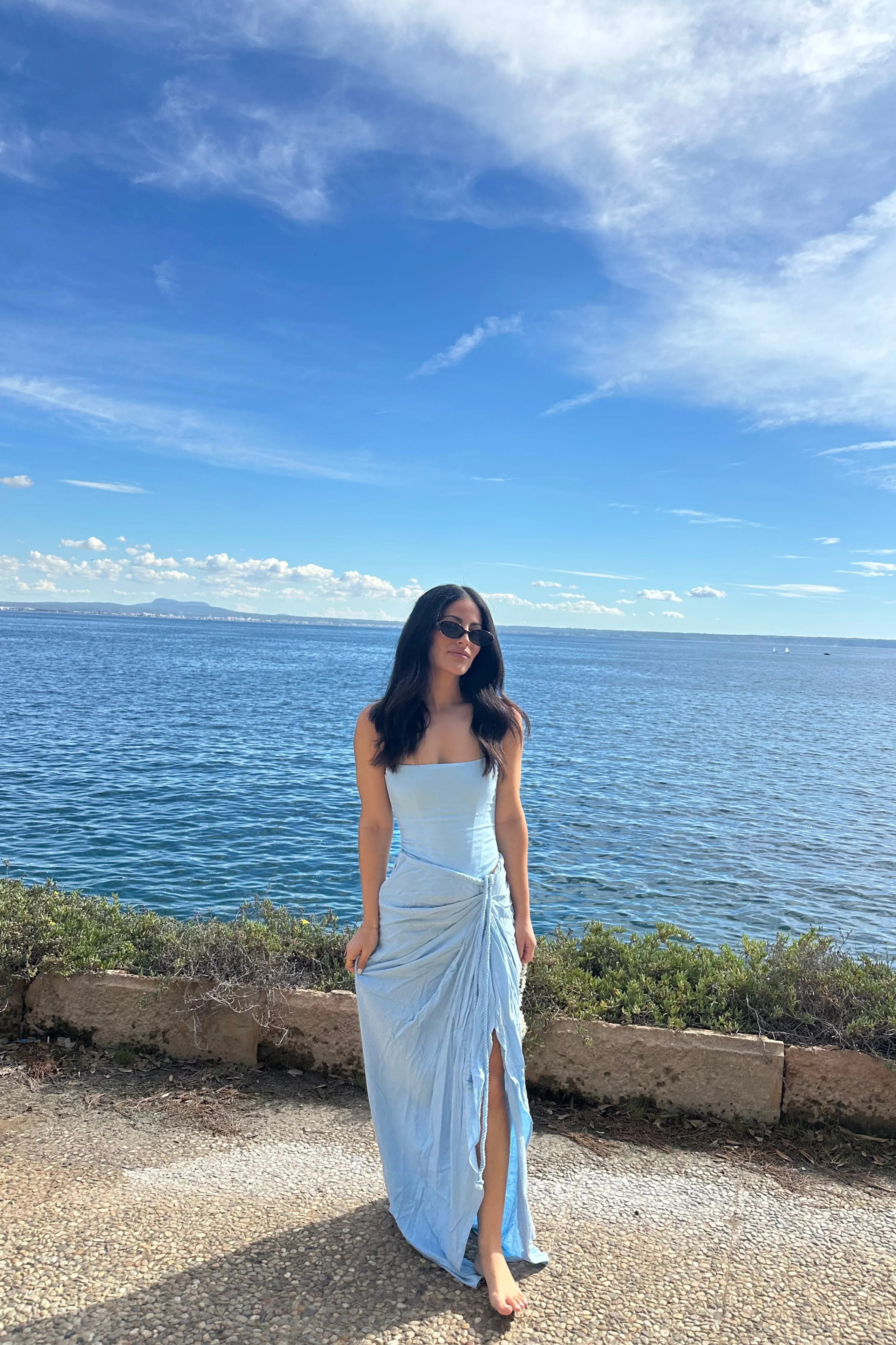 Sky Blue Fenix Reversible Linen Corset