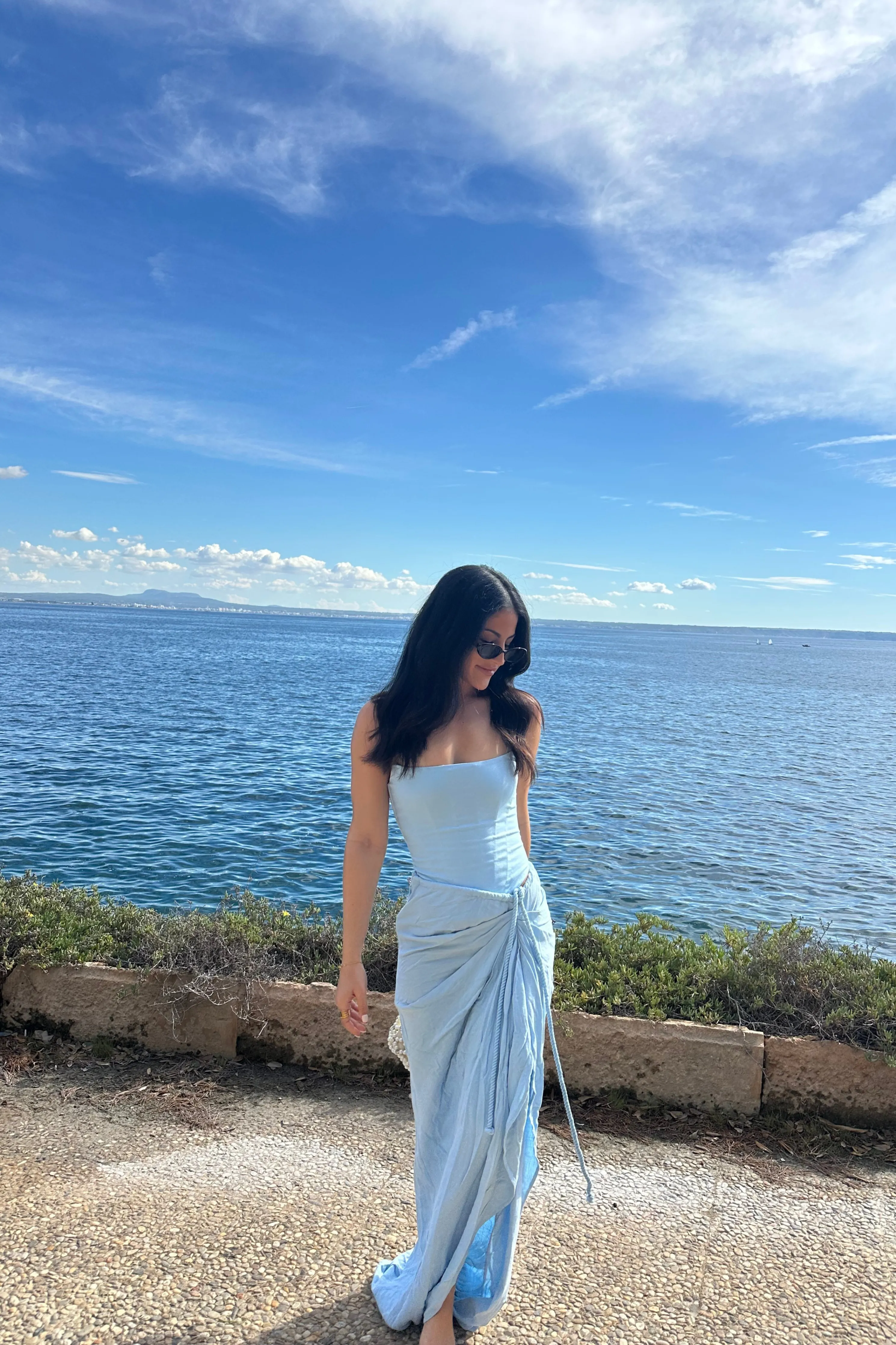 Sky Blue Fenix Reversible Linen Corset