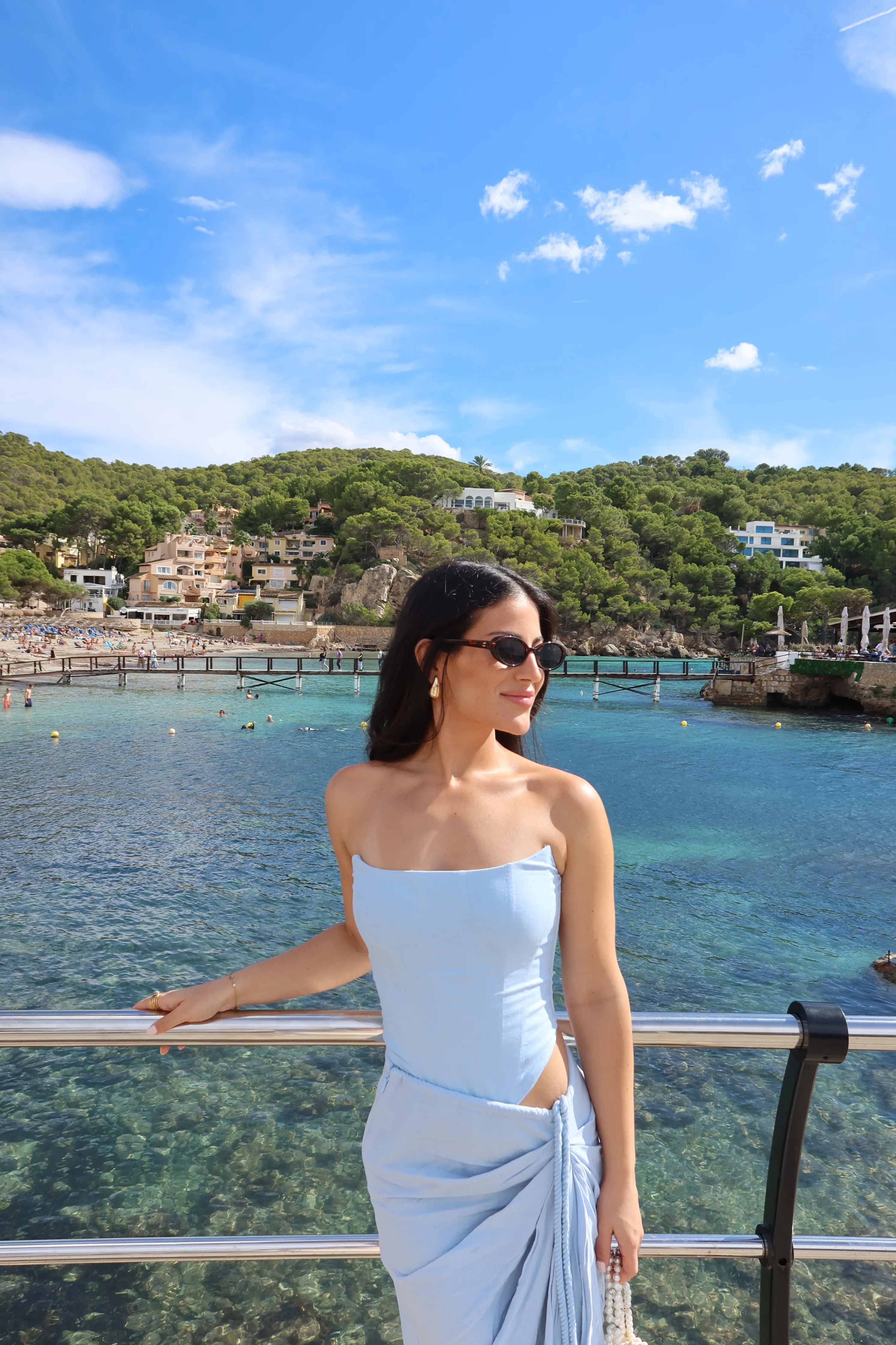 Sky Blue Fenix Reversible Linen Corset