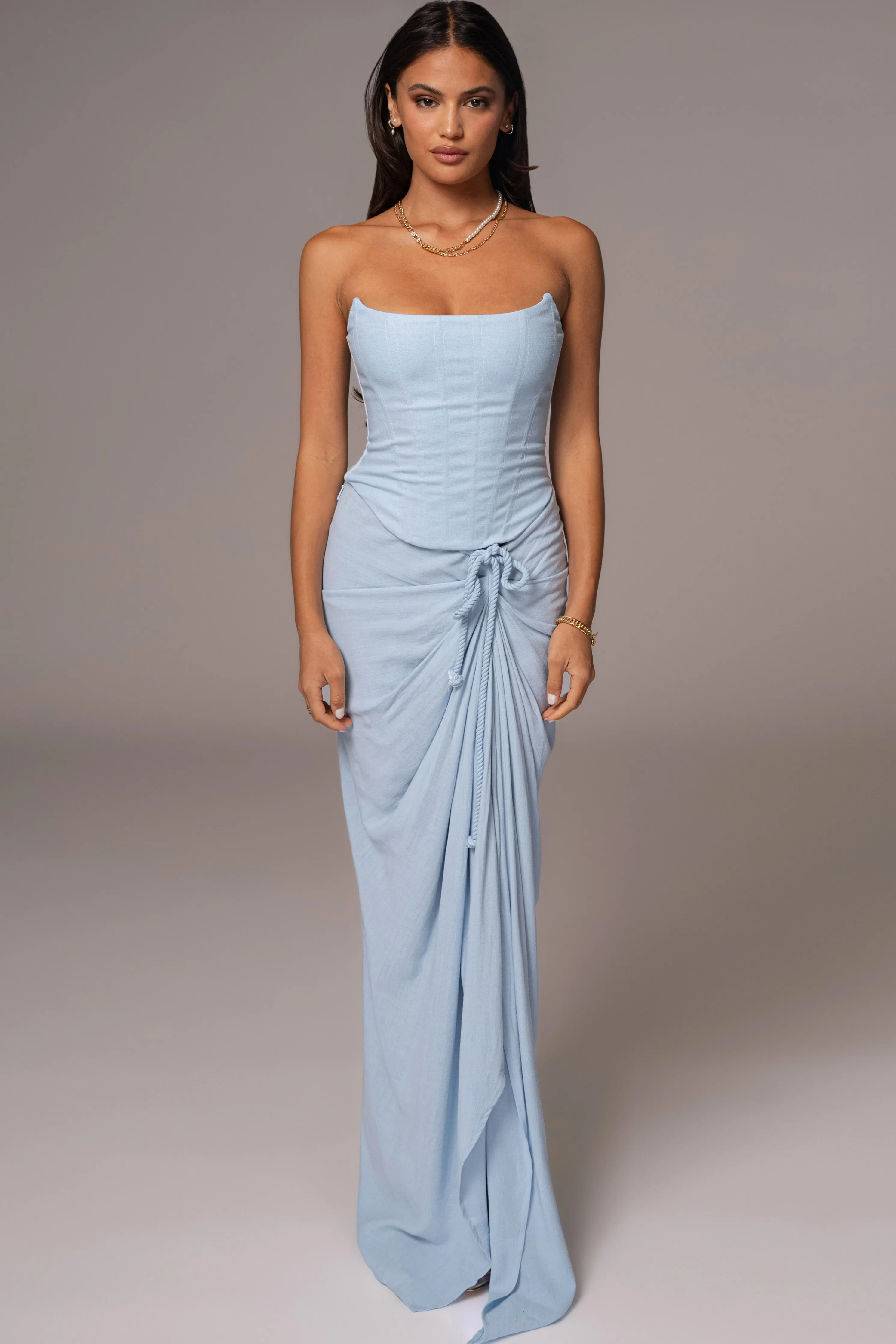 Sky Blue Fenix Reversible Linen Corset