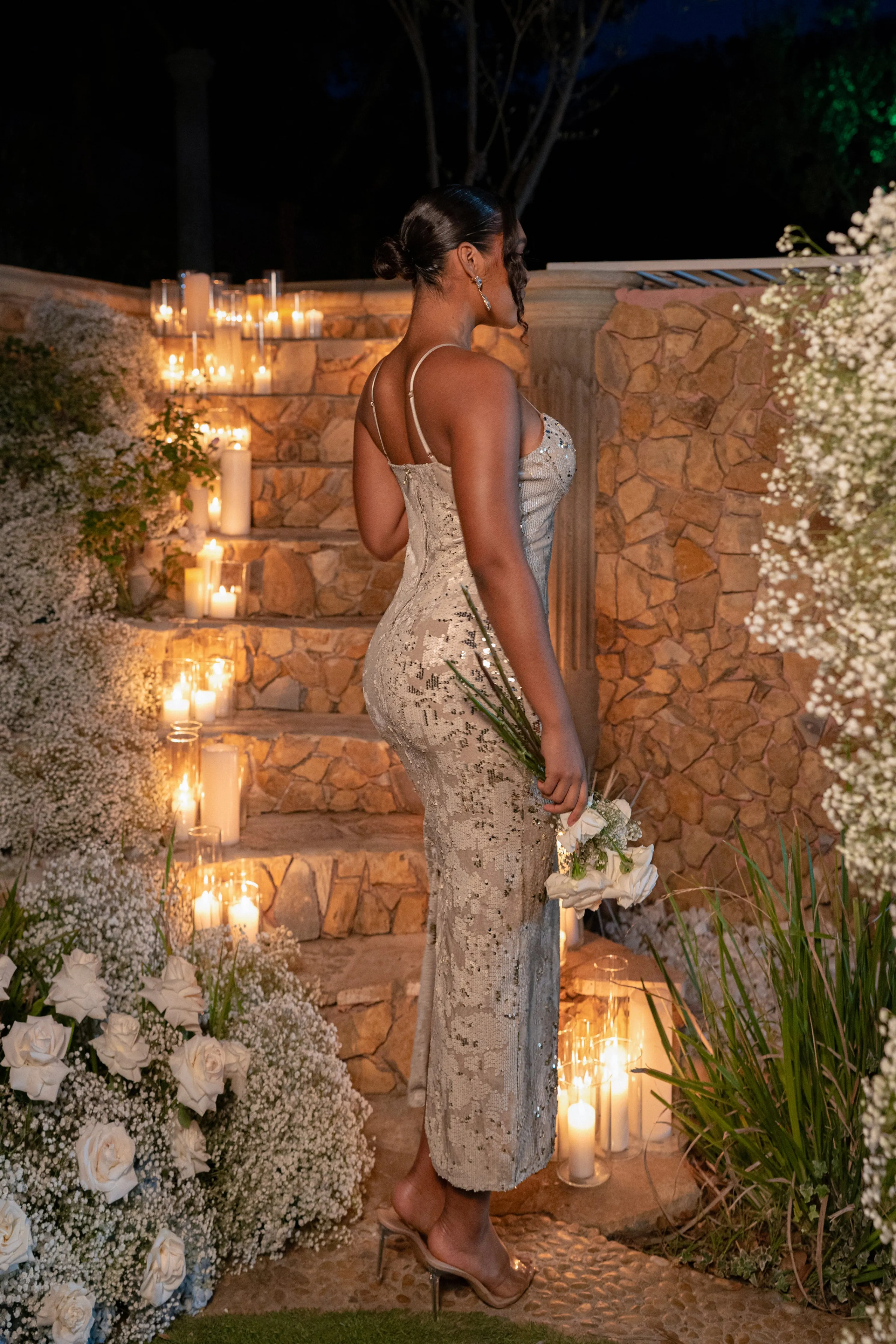 Stone Gilded Sequin Maxi Dress