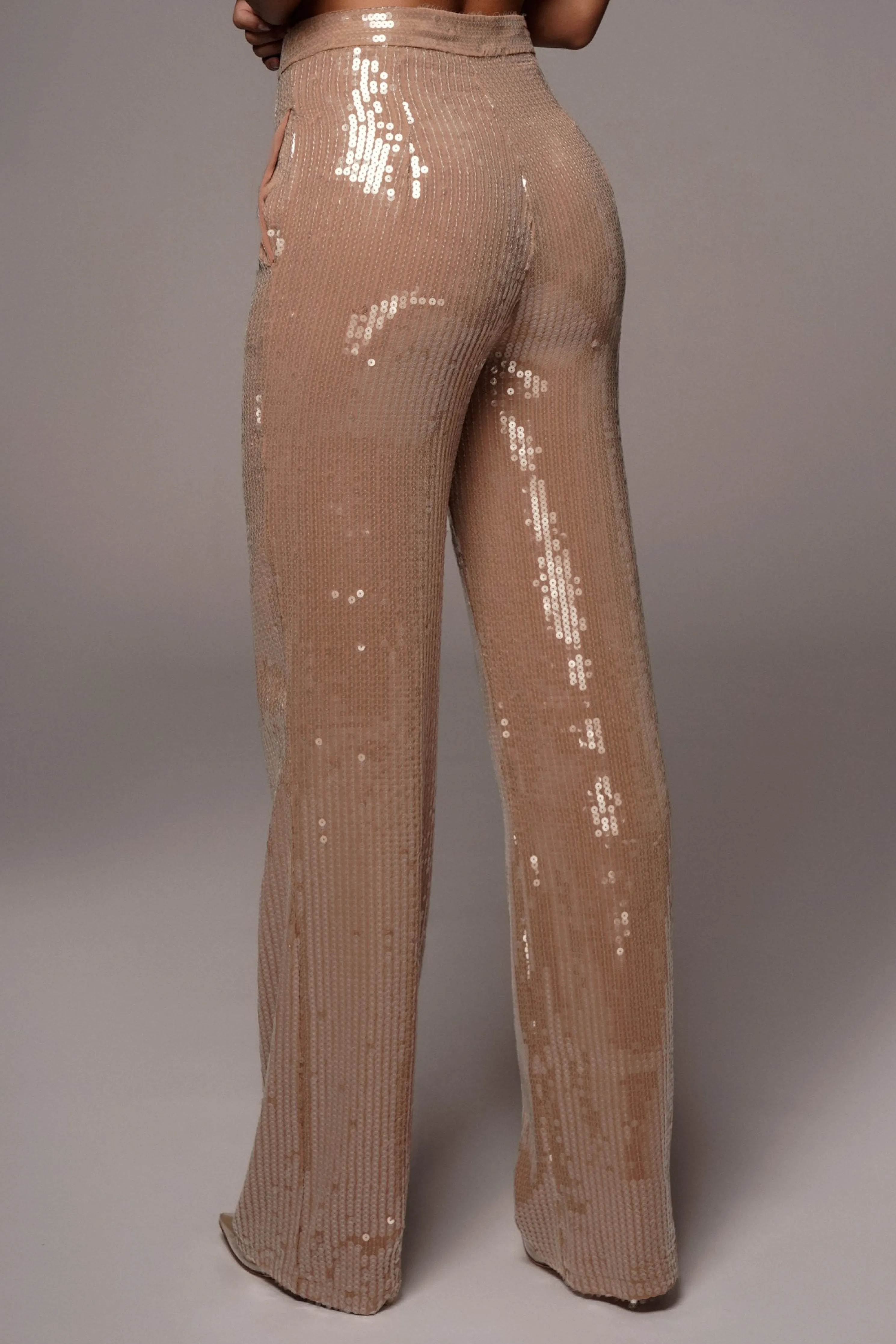 Tan Elowen Sequin Trousers