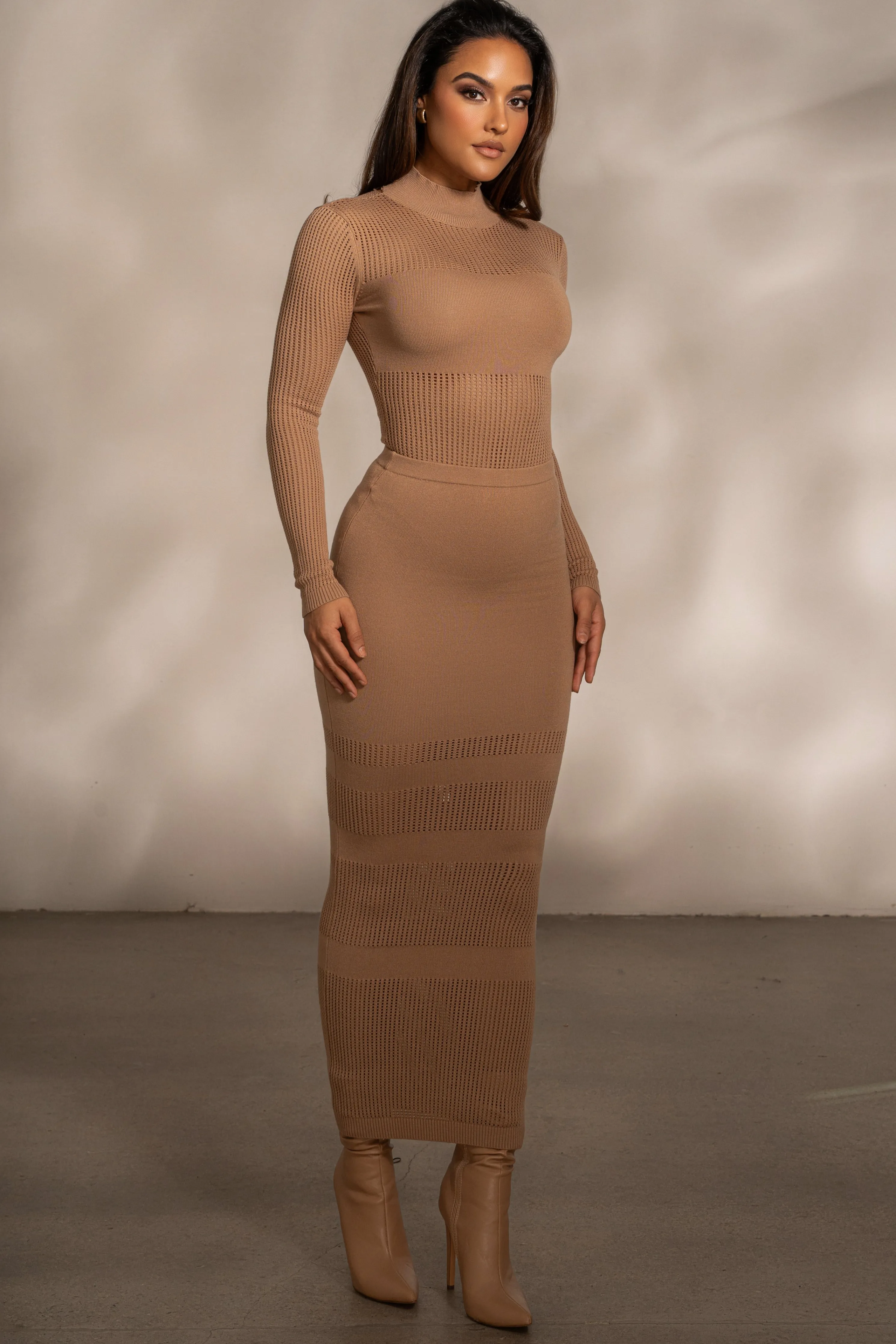 Tan Klaudette Knit Bodysuit