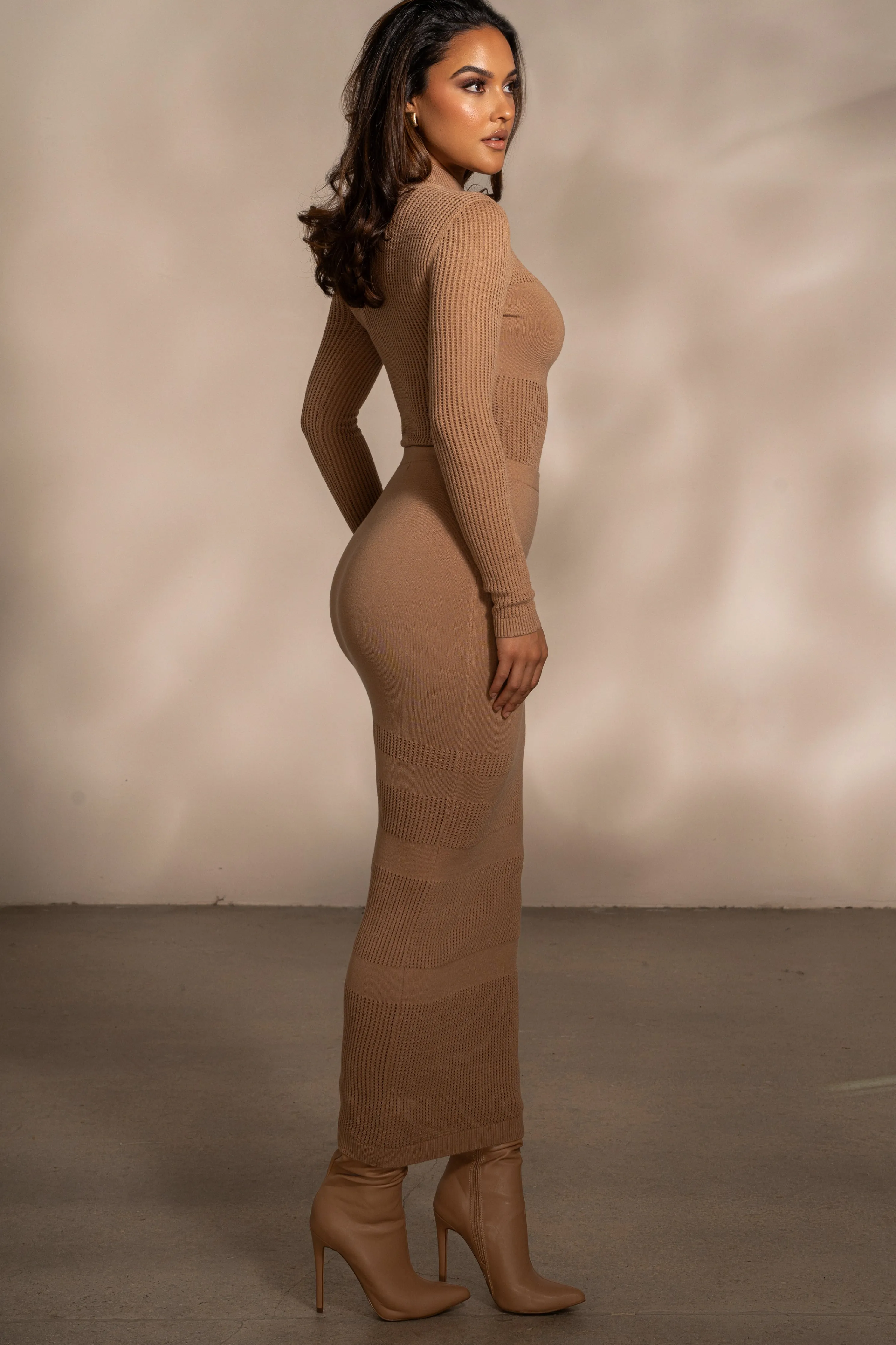 Tan Klaudette Knit Bodysuit