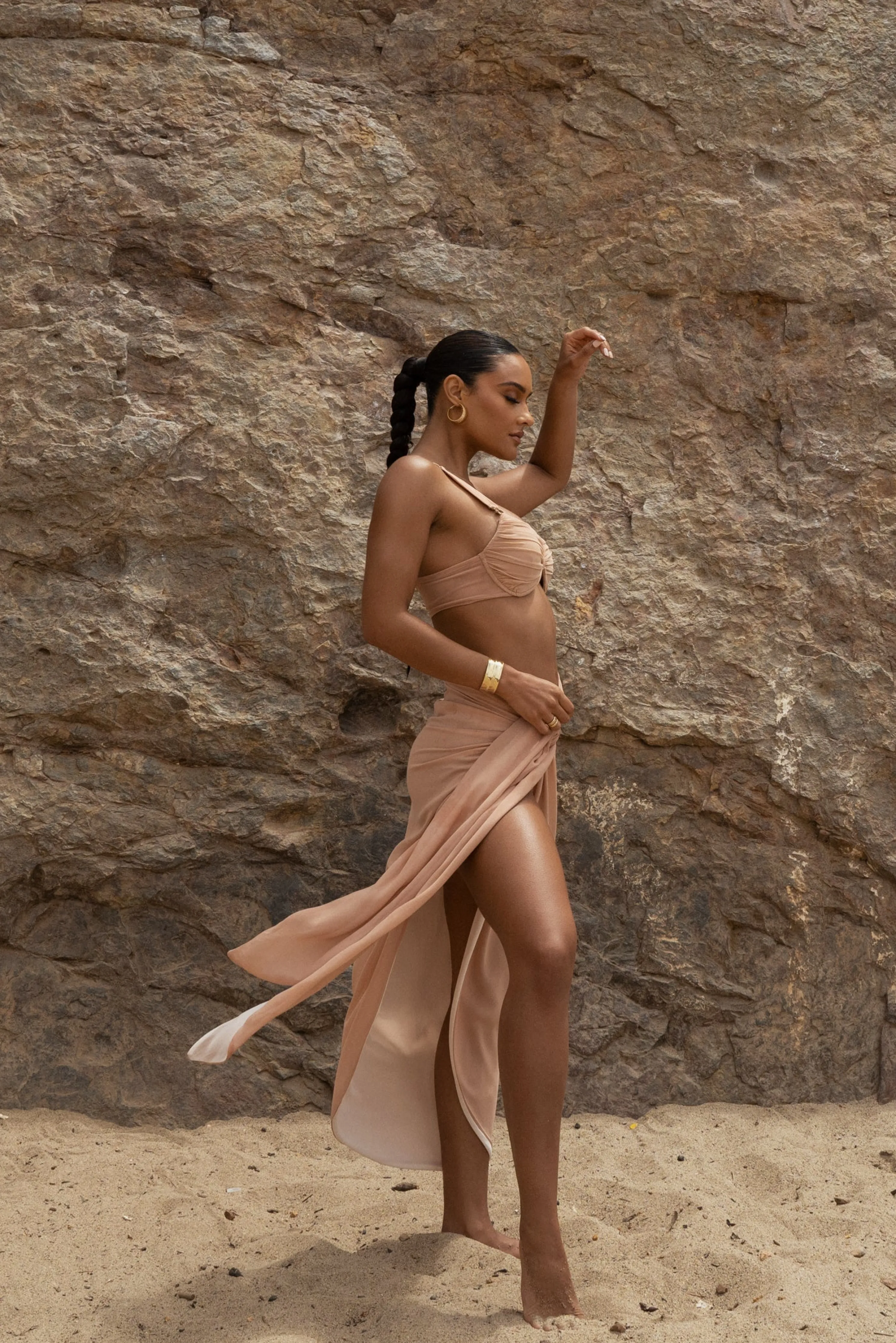 Tan Uncharted Waters Sarong