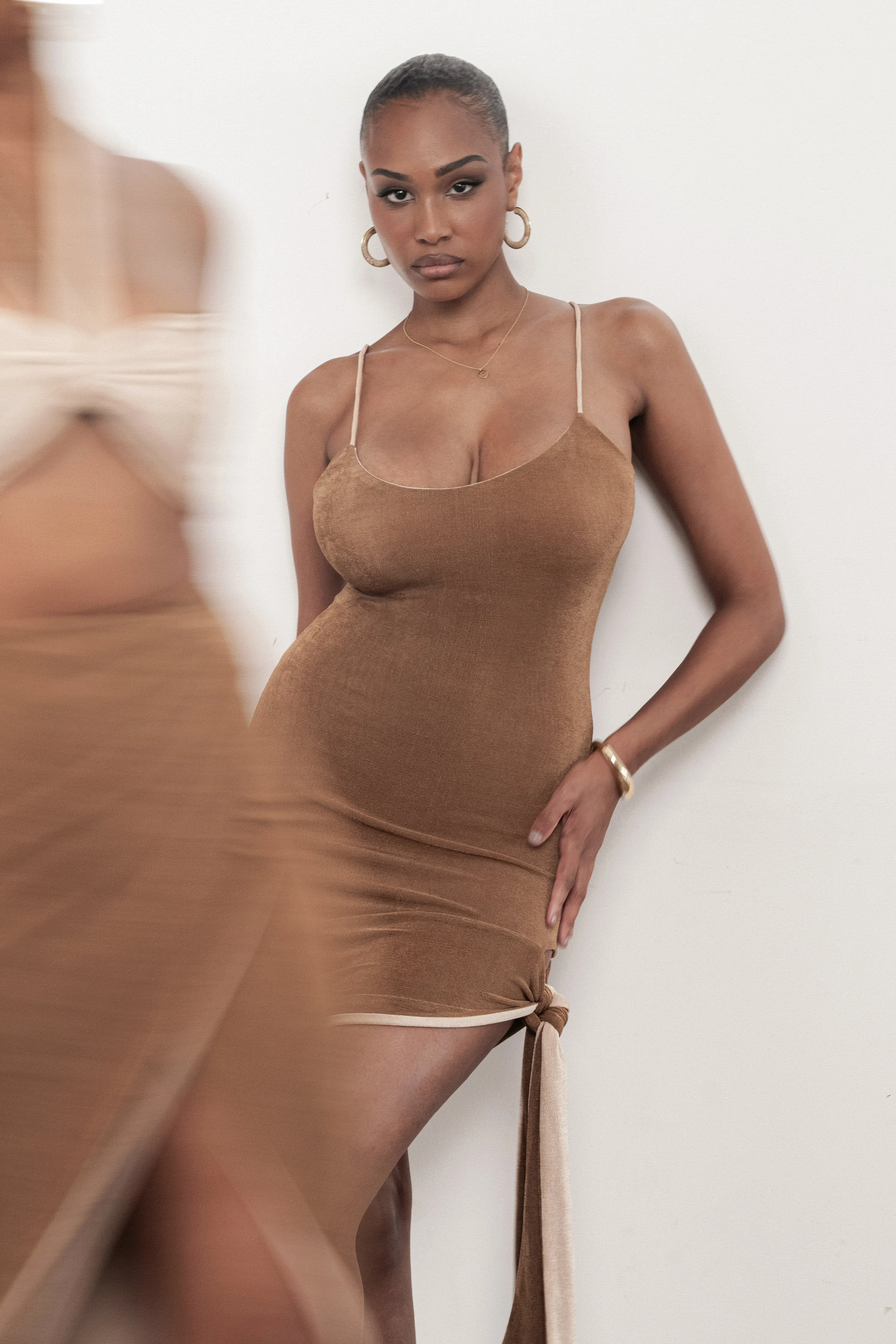 Tan/Beige Mirage Reversible Mini Dress