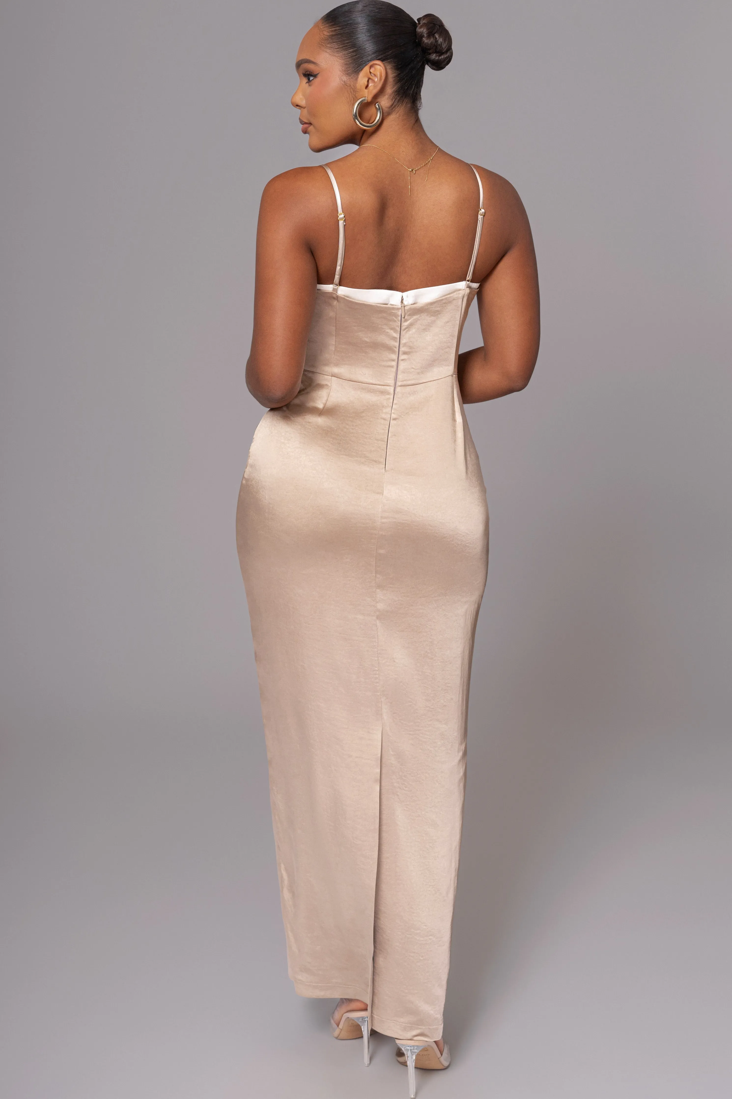 Taupe Moment In Time Maxi Dress