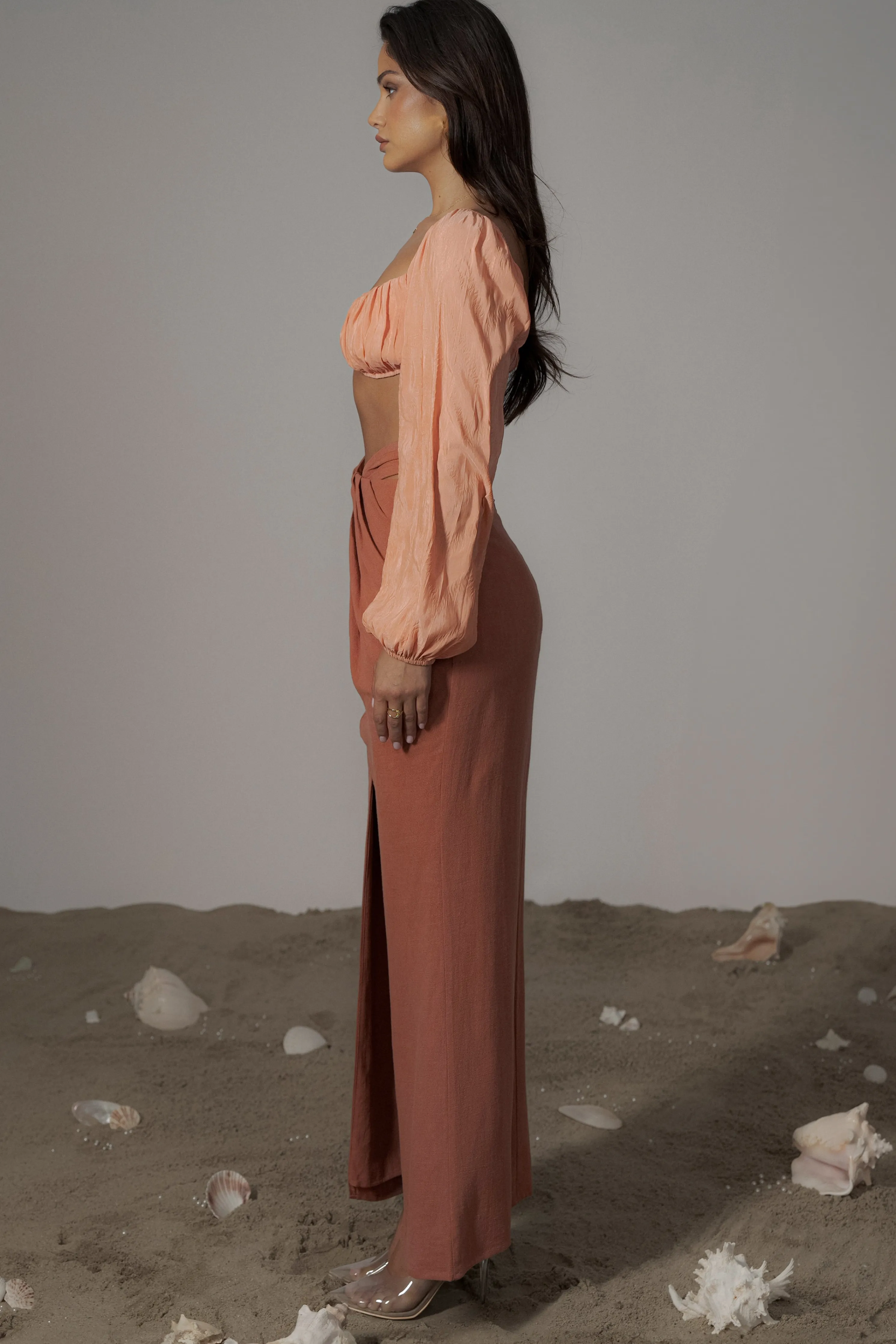 Terra Cotta Dreamland Linen Skirt