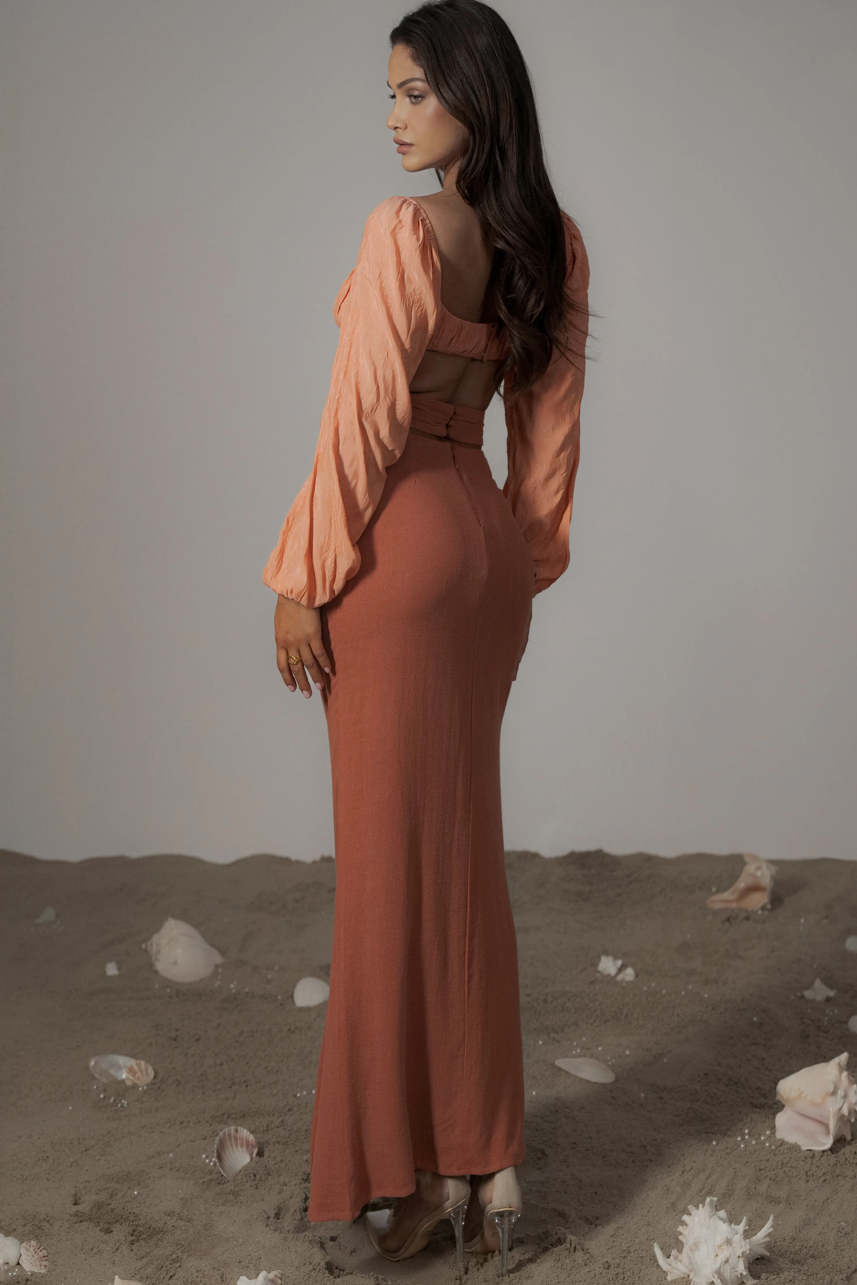 Terra Cotta Dreamland Linen Skirt