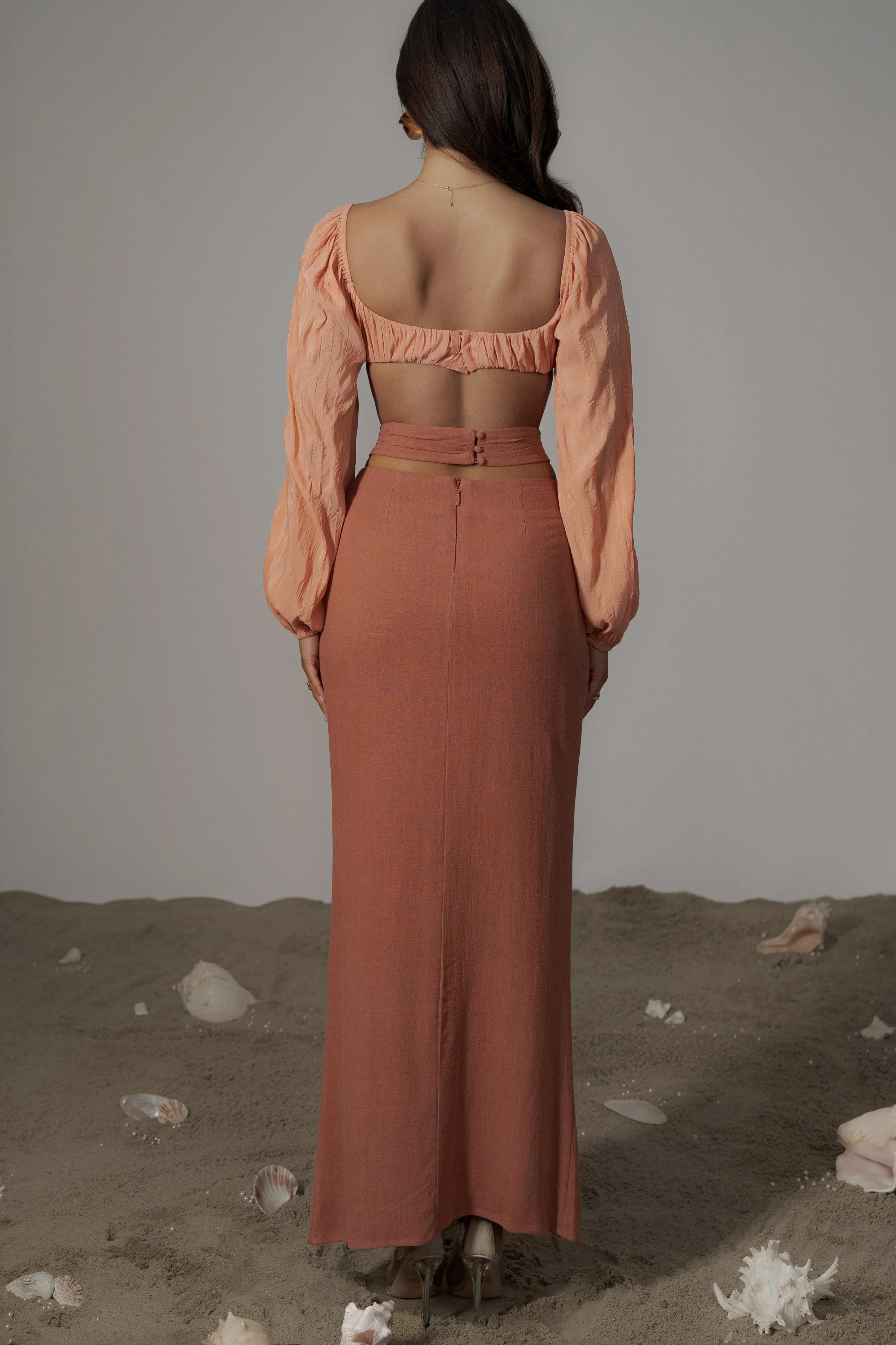 Terra Cotta Dreamland Linen Skirt