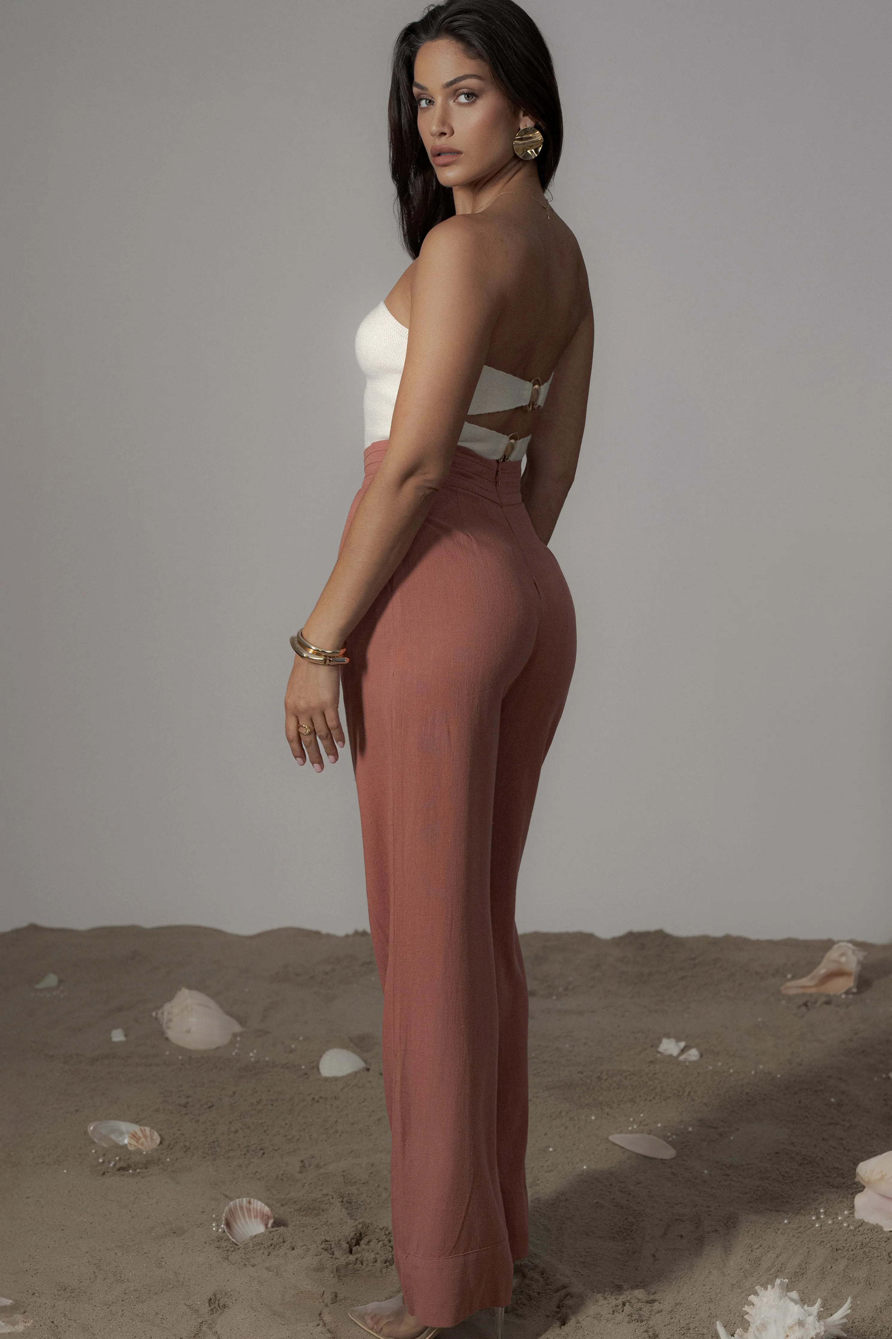 Terra Cotta Villa Views Linen Trousers