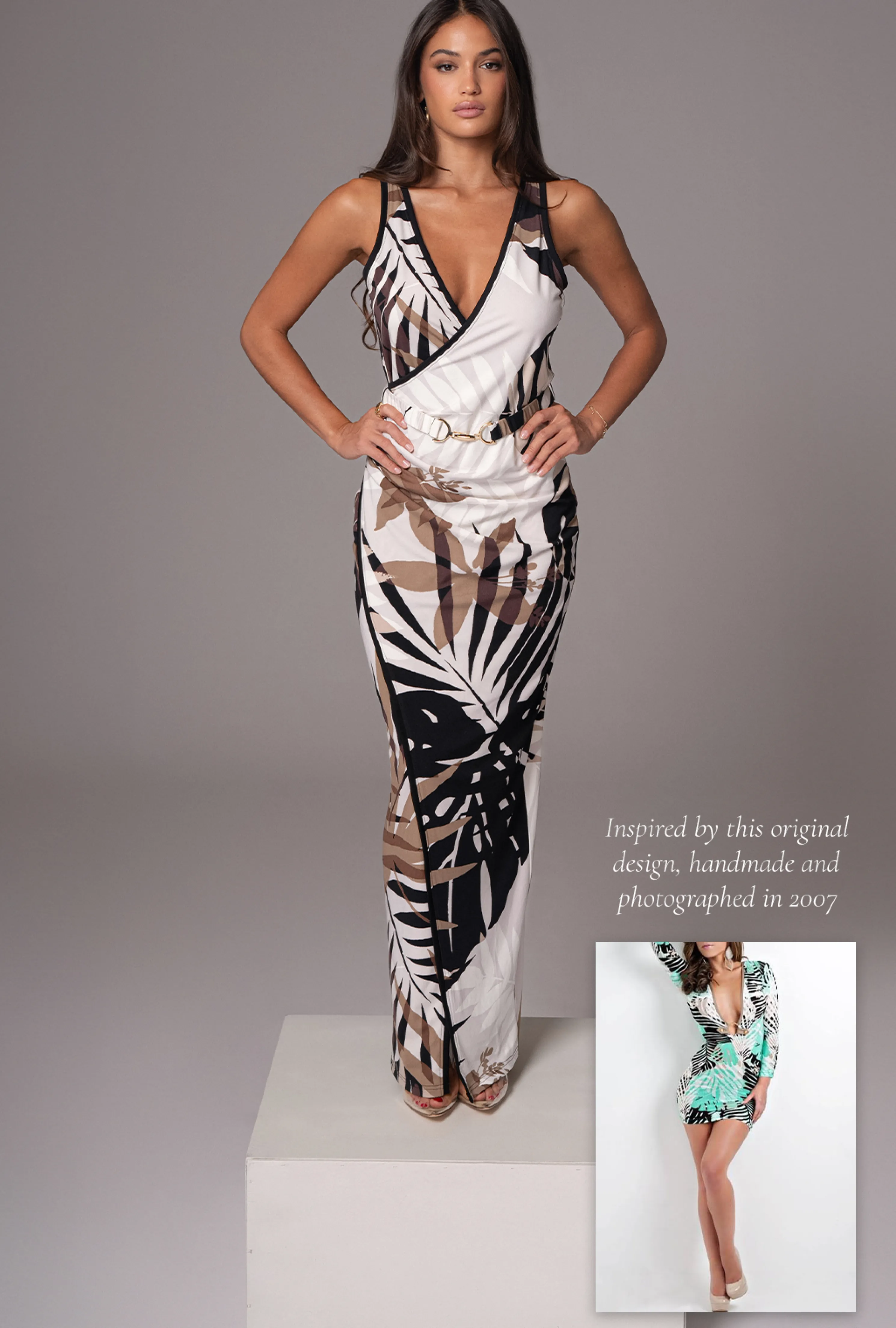 Tropical Print Revival Wrap Dress