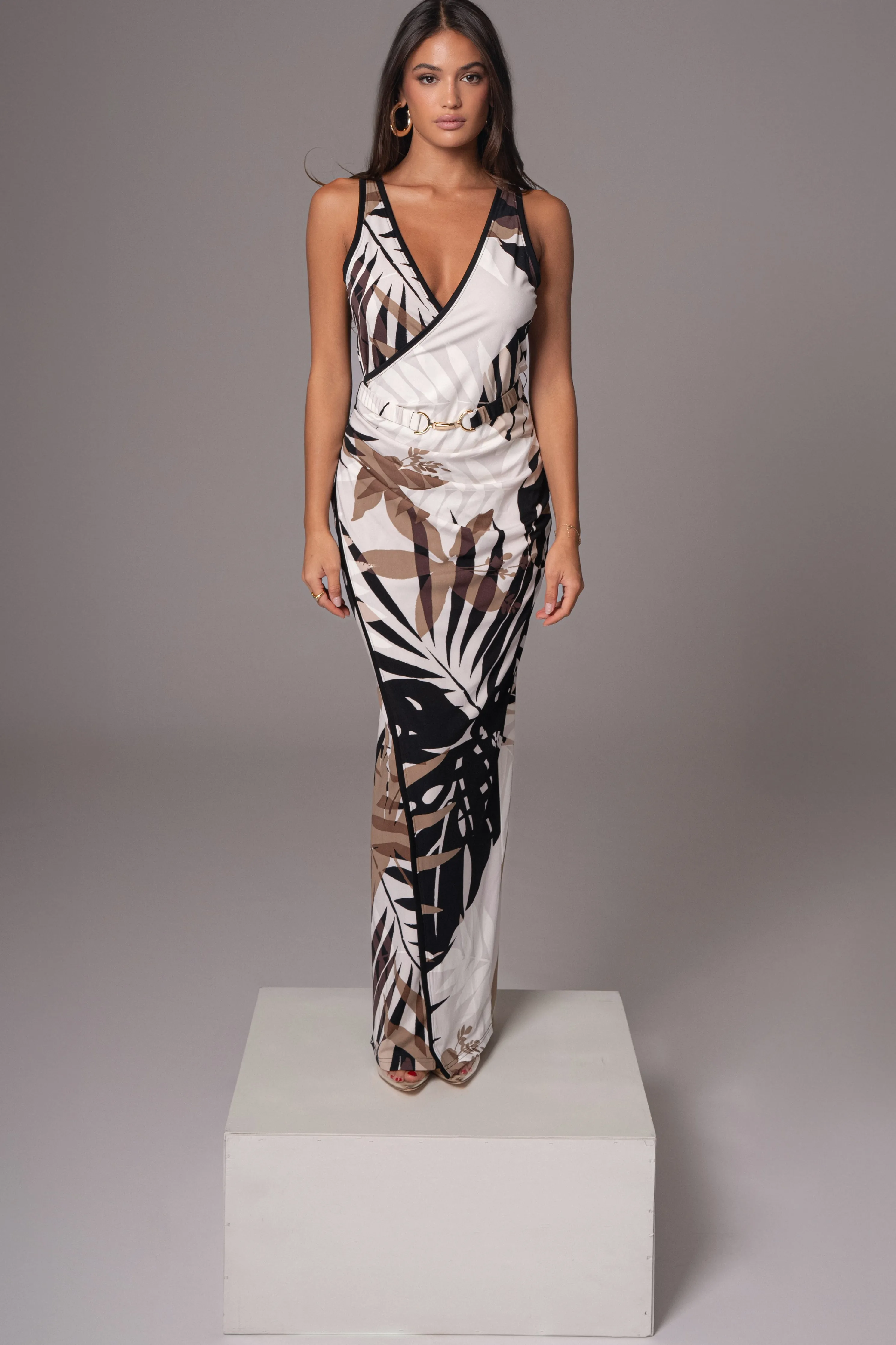 Tropical Print Revival Wrap Dress