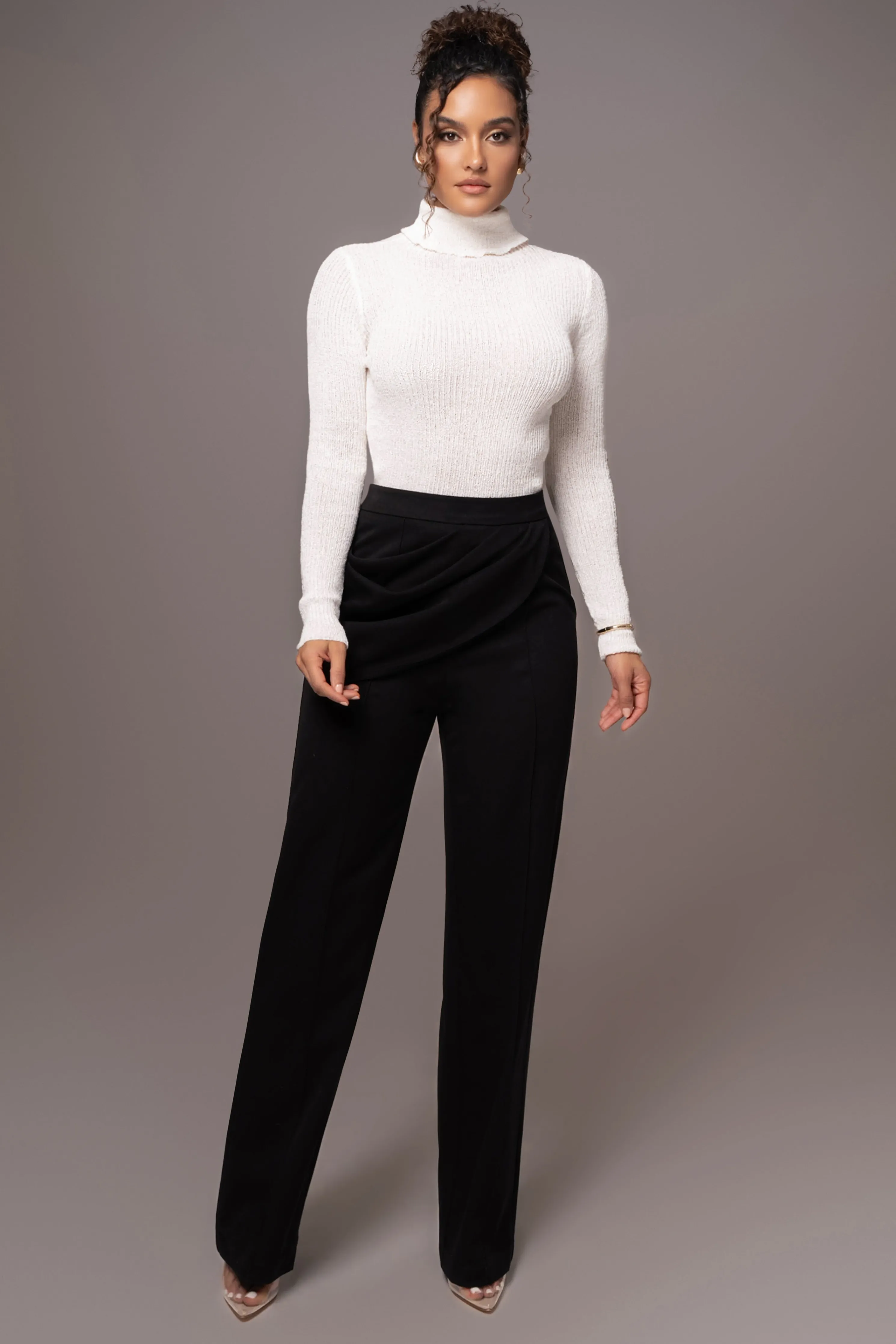 White Carli Turtle Neck Top