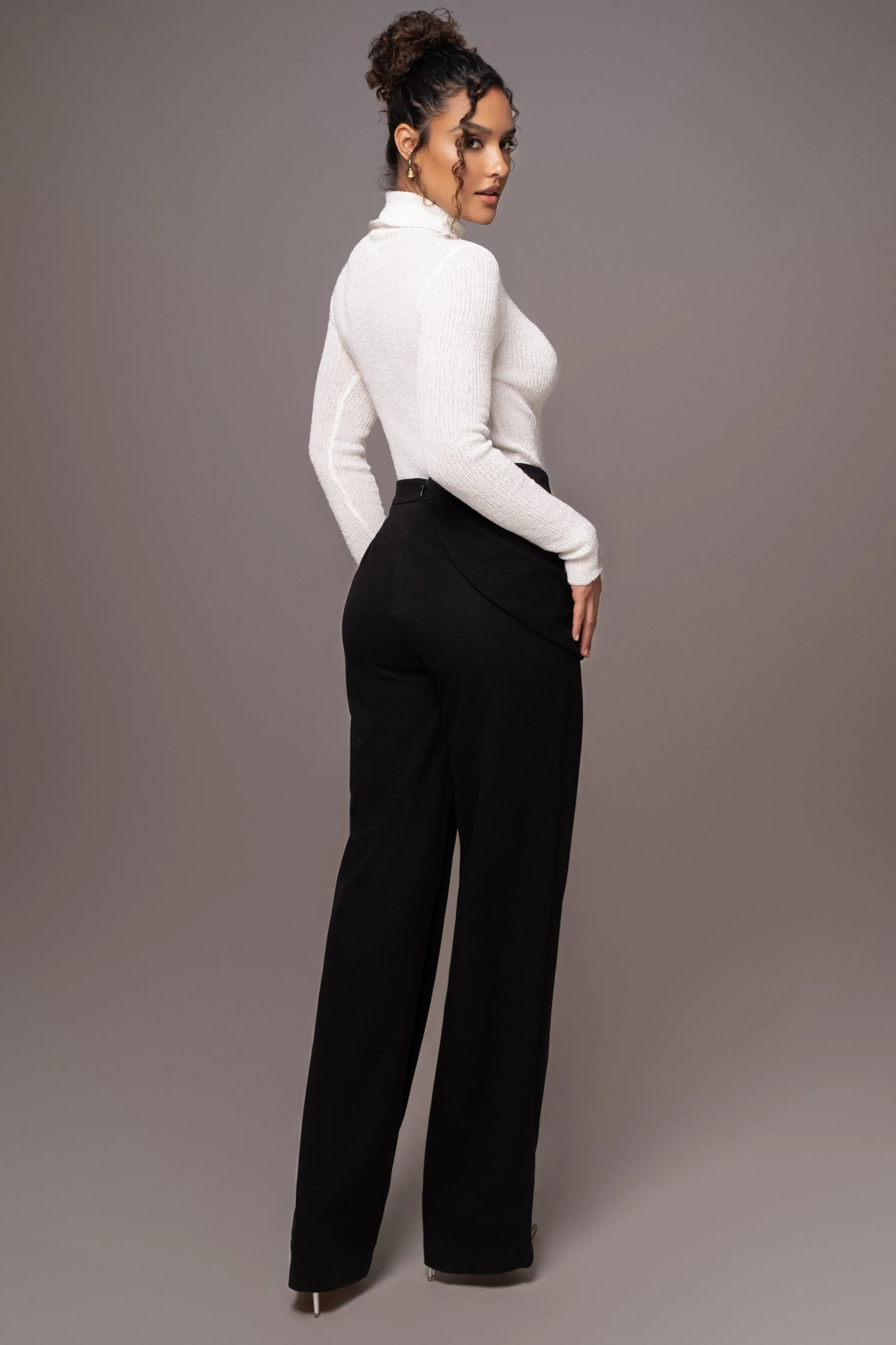 White Carli Turtle Neck Top