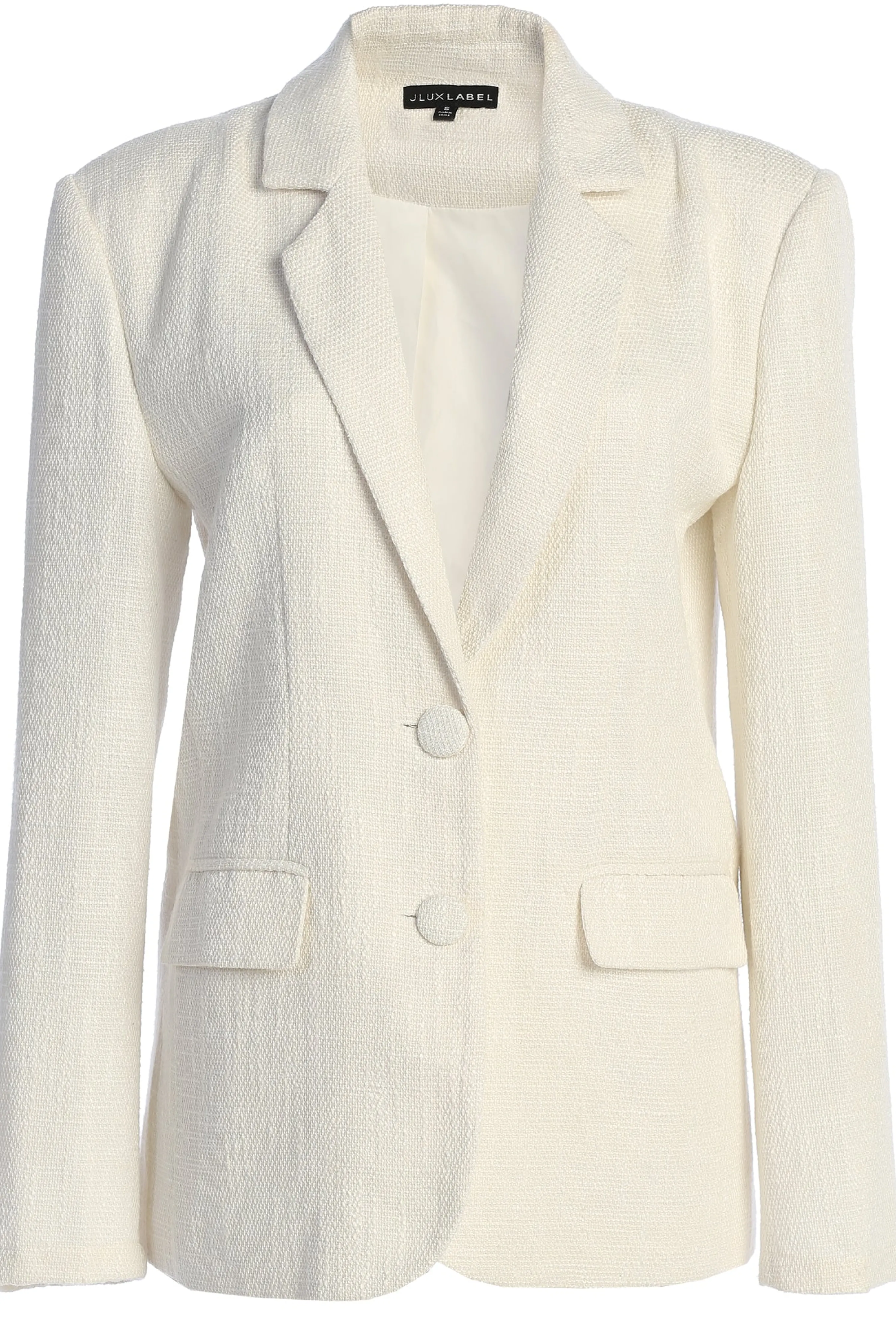 White Cyra Tailored Linen Blazer