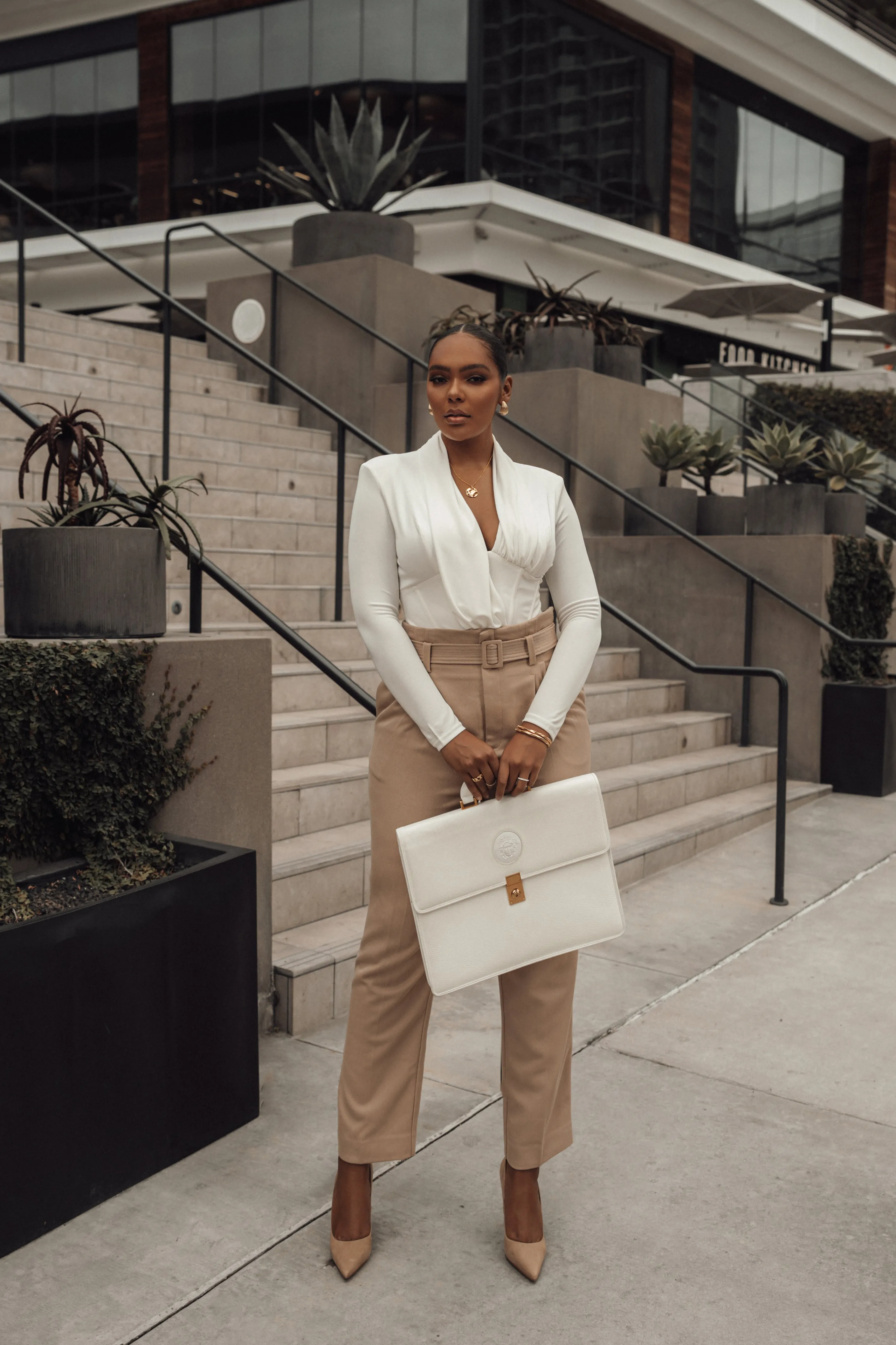 White Drape Corset Bodysuit