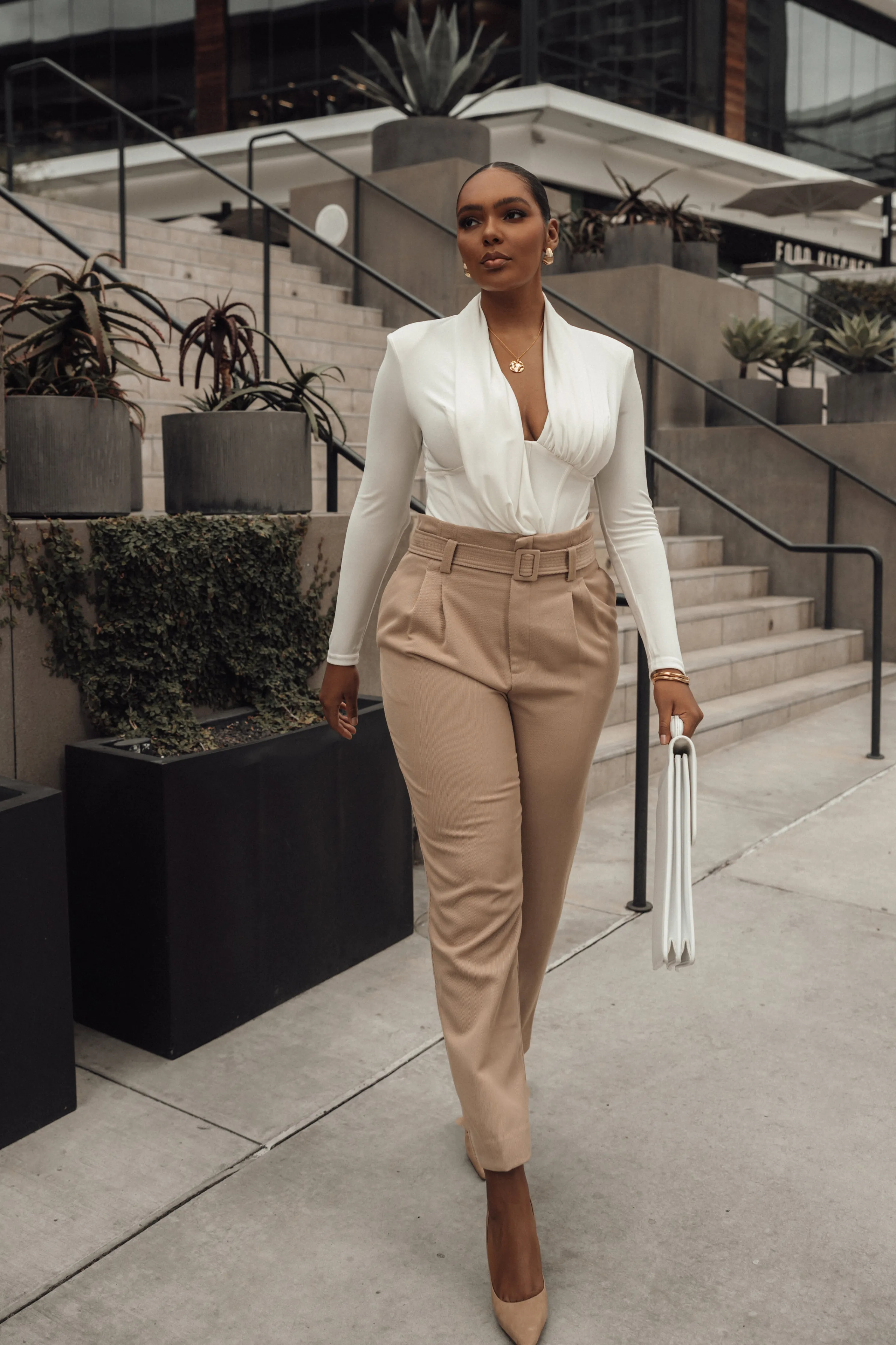 White Drape Corset Bodysuit